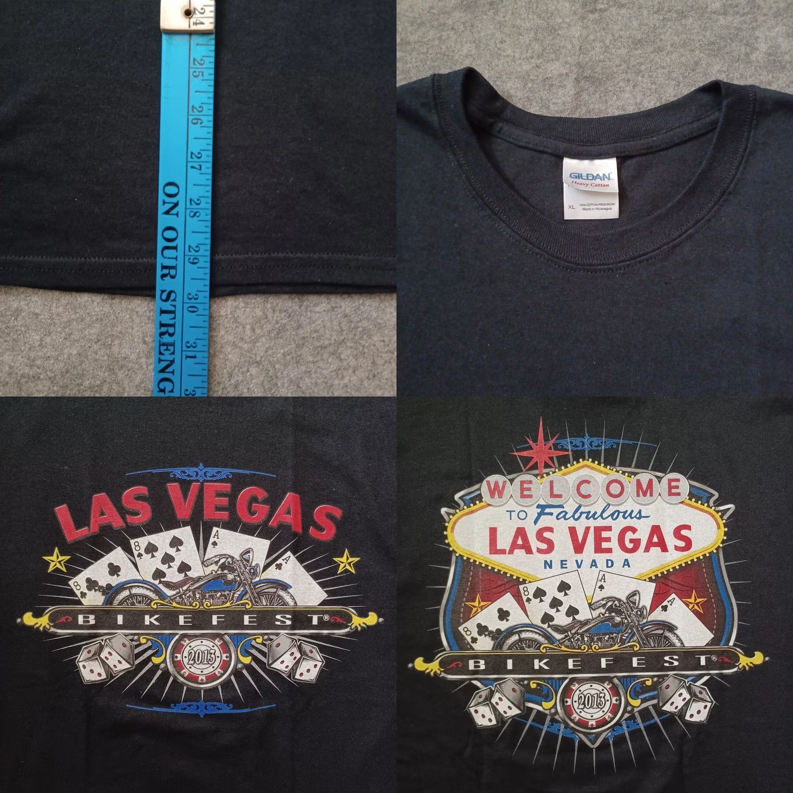 Gildan Gildan Heavy Cotton Las Vegas Bike Fest T Shirt Mens XL Black Double-Sided 2013 Motorcycle Rally Biker City Classic Garden Accessories? Size US XL / EU 56 / 4 - 8 Thumbnail