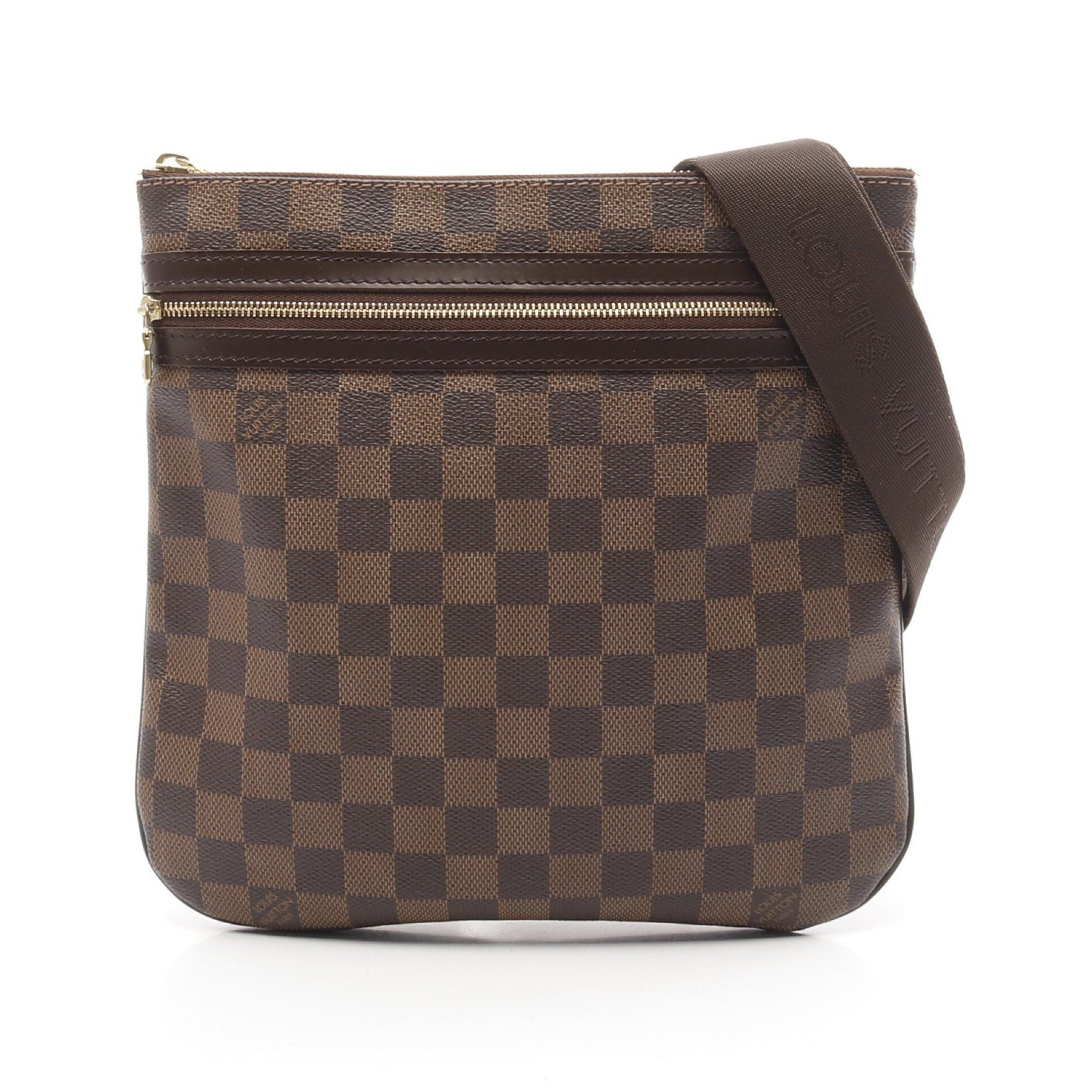 Louis Vuitton Louis Vuitton Pochette Bosforo Damier Ebene Shoulder Bag Leather Brown Size ONE SIZE - 1 Thumbnail
