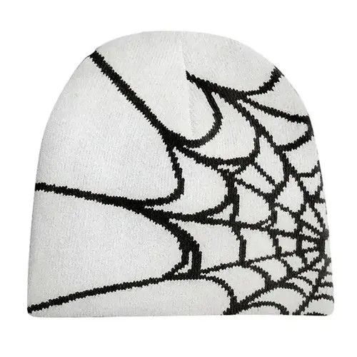 Japanese Brand Spider Web Graphic Beanie Hat Black Vintage y2k Size ONE SIZE - 1 Thumbnail