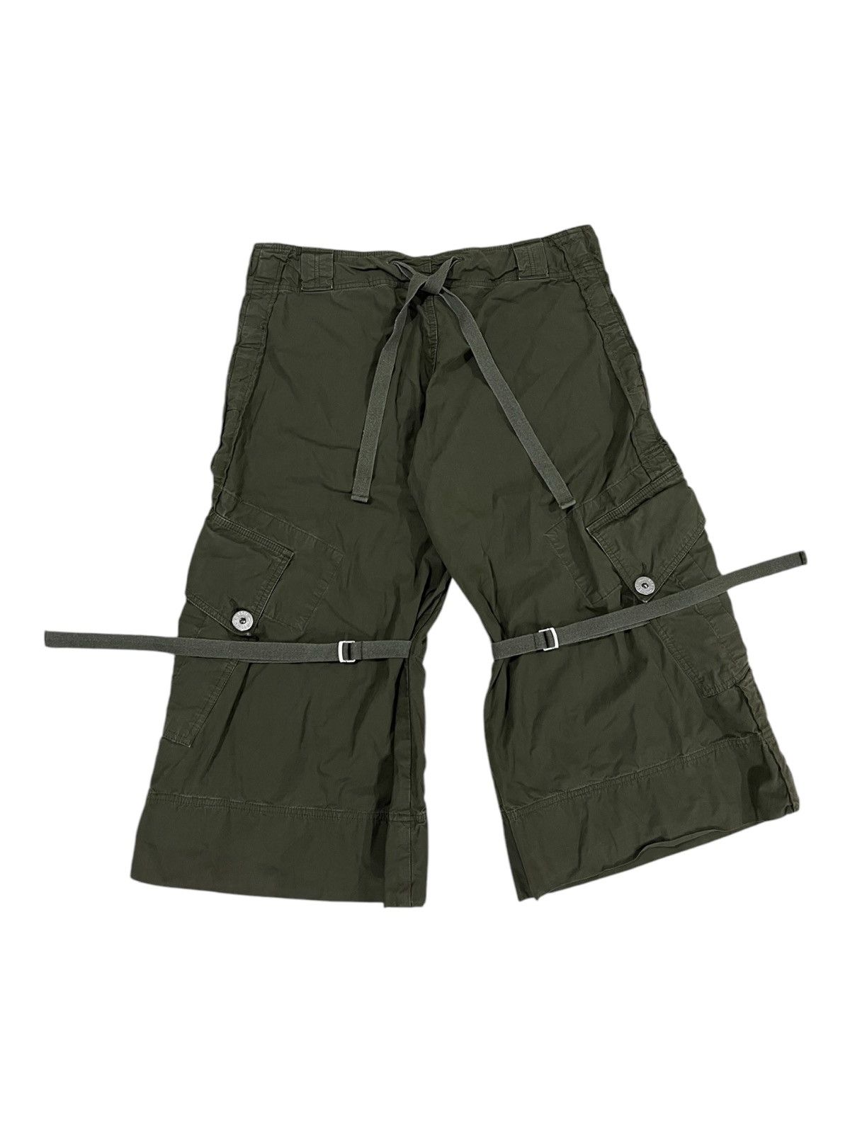 Diesel × Diesel Black Gold Diesel 🇮🇹 Super Baggy Wide Leg Flare Parachute Military Pants Size US 32 / EU 48 - 4 Thumbnail