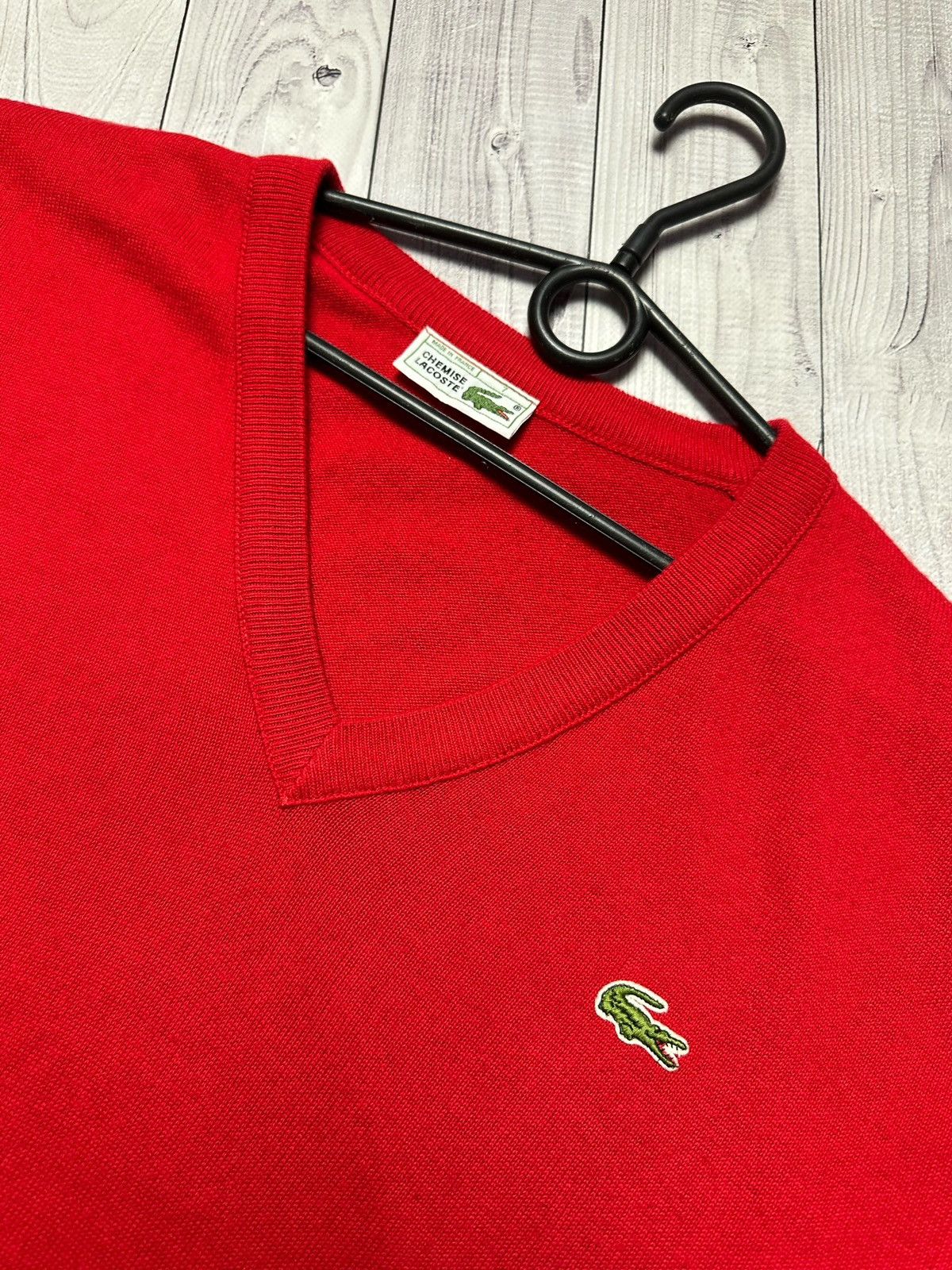 Lacoste × Vintage Lacoste vintage V-neck knitted sweater Size XXL Size US XXL / EU 58 / 5 - 3 Thumbnail