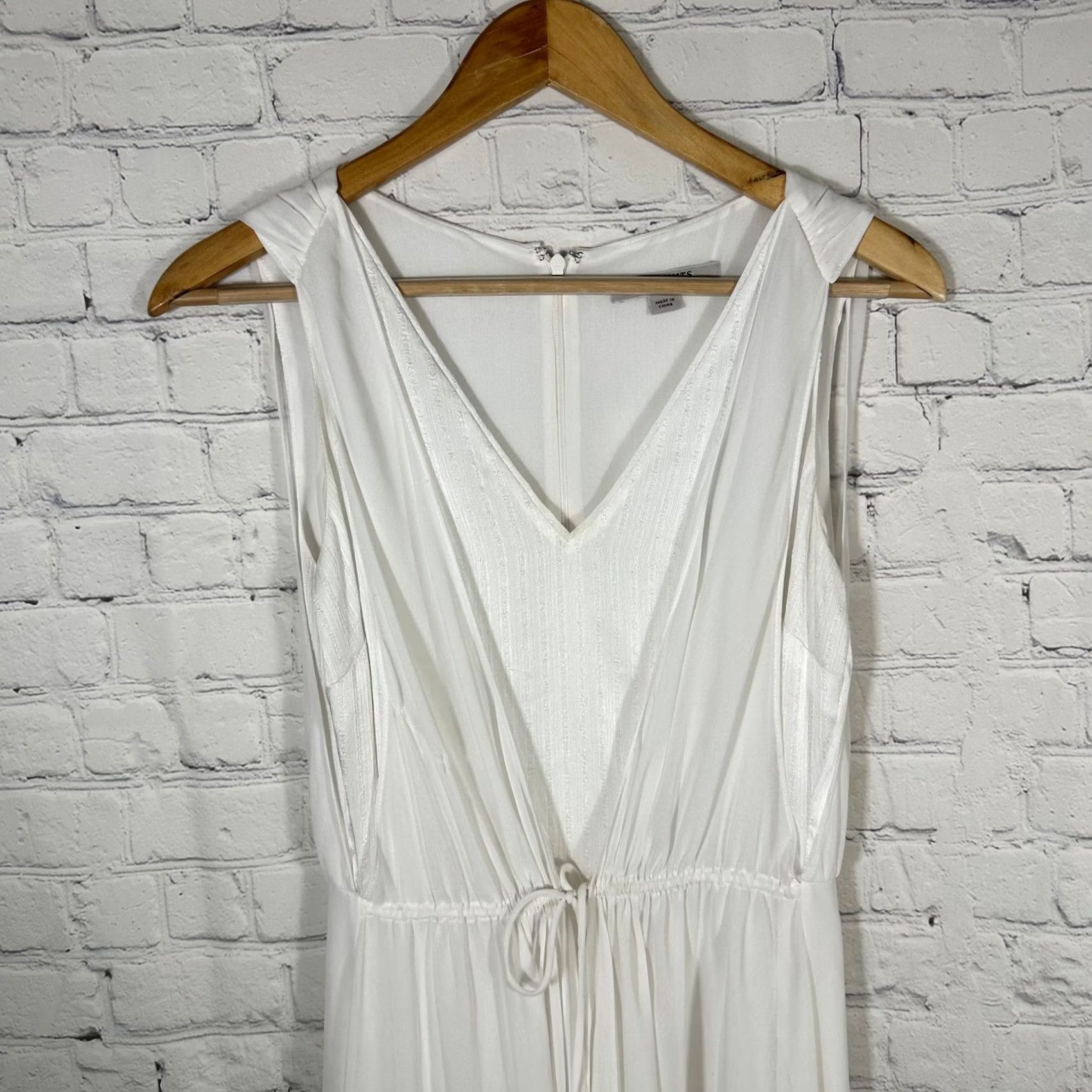 Allsaints AllSaints Celeste Dress White Sleeveless Midi V-Neck Handkerchief Hem Zipper A-Line Womens 4 Years Vintage: No Size S / US 4 / IT 40 - 3 Thumbnail