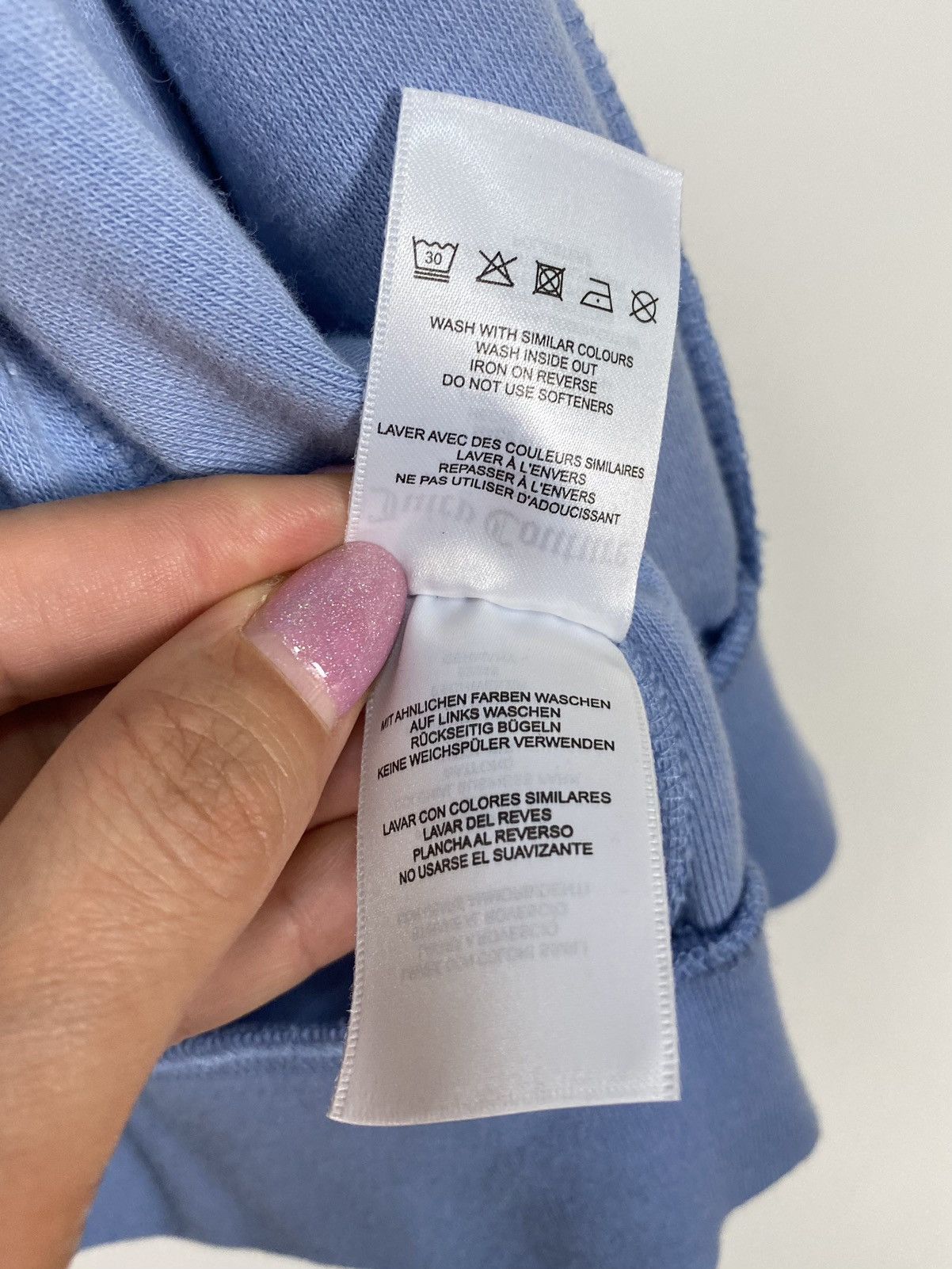 Juicy Couture Juicy Couture Women’s Full Zip Hoodie Long Sleeve Blue Top Size XXL / US 16-18 / IT 52-54 - 7 Thumbnail