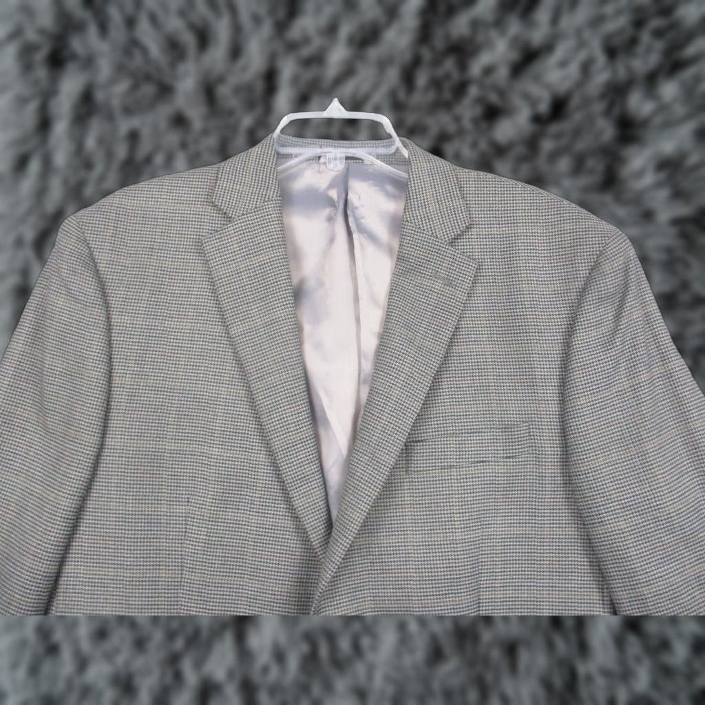 Ralph Lauren Lauren Ralph Lauren Blazer Mens 42R Gray Check Two Button Sport Coat Jacket Size 42R - 1 Thumbnail