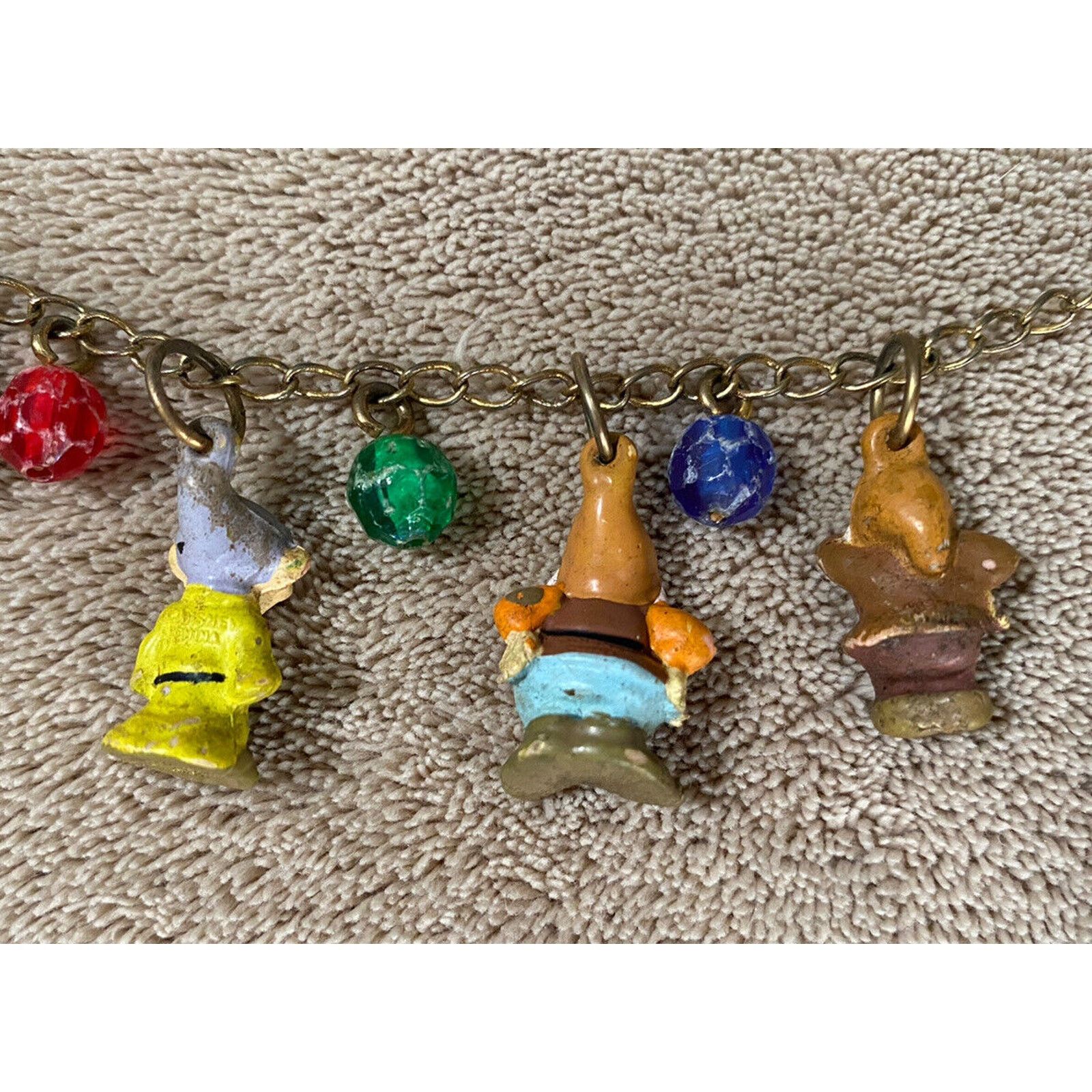 Disney 1980s Disney Vintage Antique Snow White Dwarf Charm Bracelet Size ONE SIZE - 8 Thumbnail
