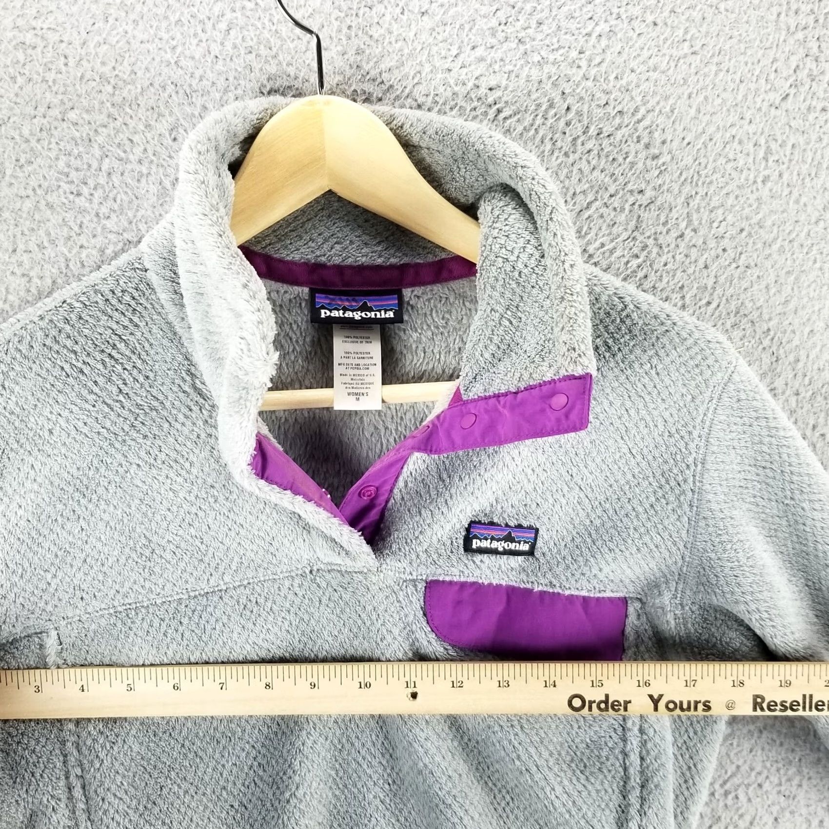 Patagonia Patagonia Synchilla Jacket Women's Medium Gray Snap-T 90s Vintage Fleece Pockets Logo Mock Neck Jacket Size M / US 6-8 / IT 42-44 - 6 Thumbnail