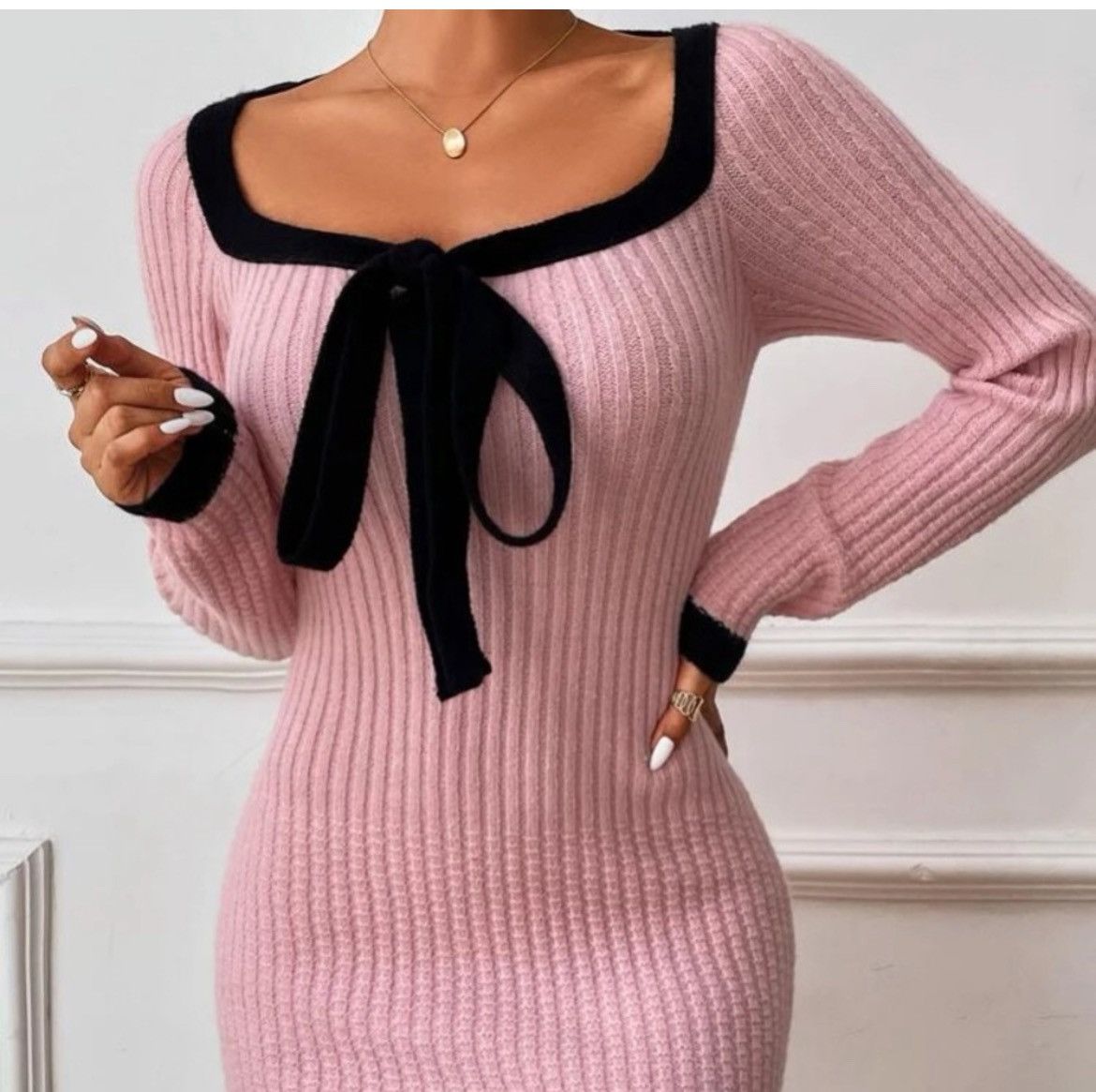 Designer × Other NWT, Lavishly Paris Elegant Pink Sweater Dress. Size Medium Size M / US 6-8 / IT 42-44 - 11 Thumbnail