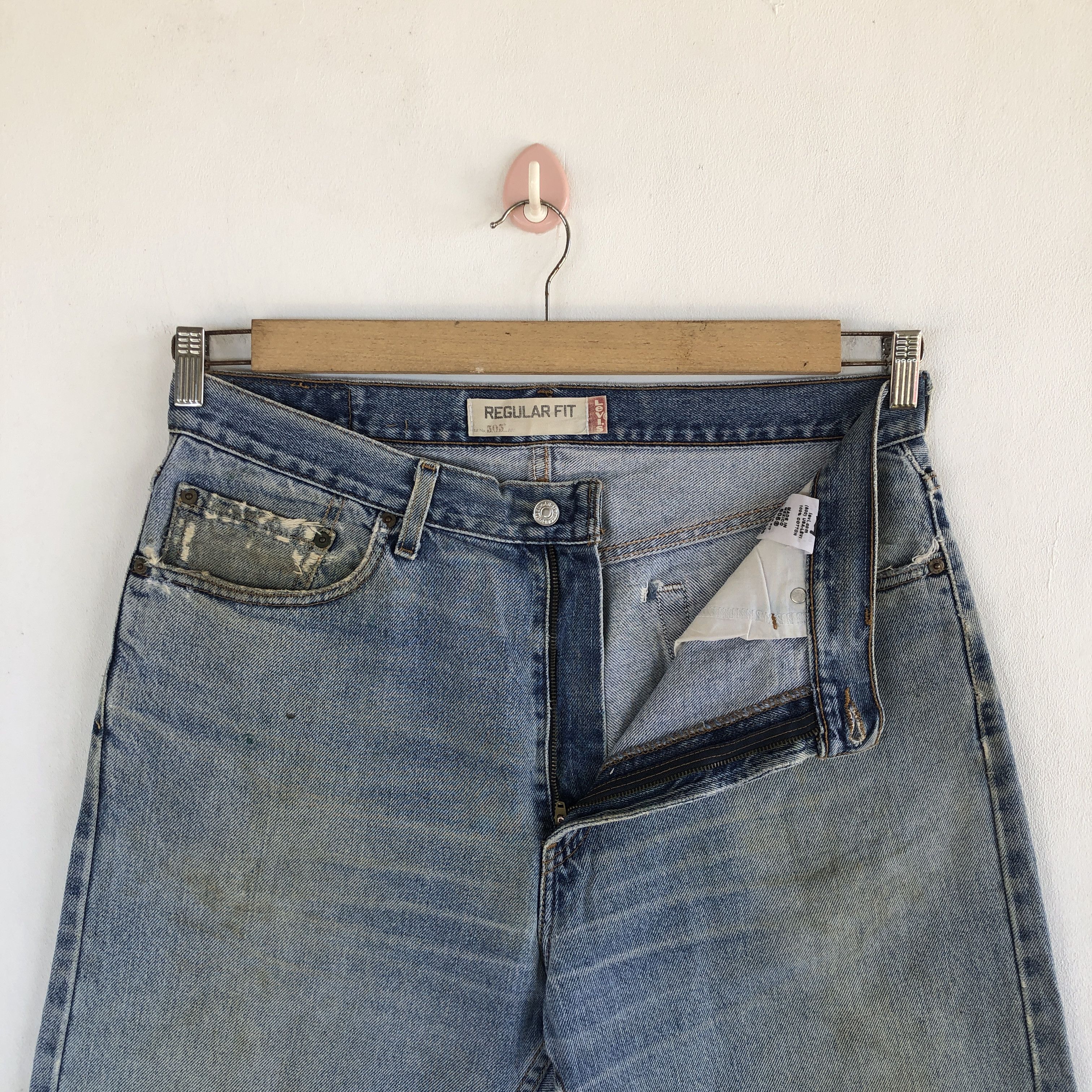 Levi's Vintage Levis Dirty Jeans Levi's 505 Faded Light Wash Denim Size US 34 / EU 50 - 6 Thumbnail