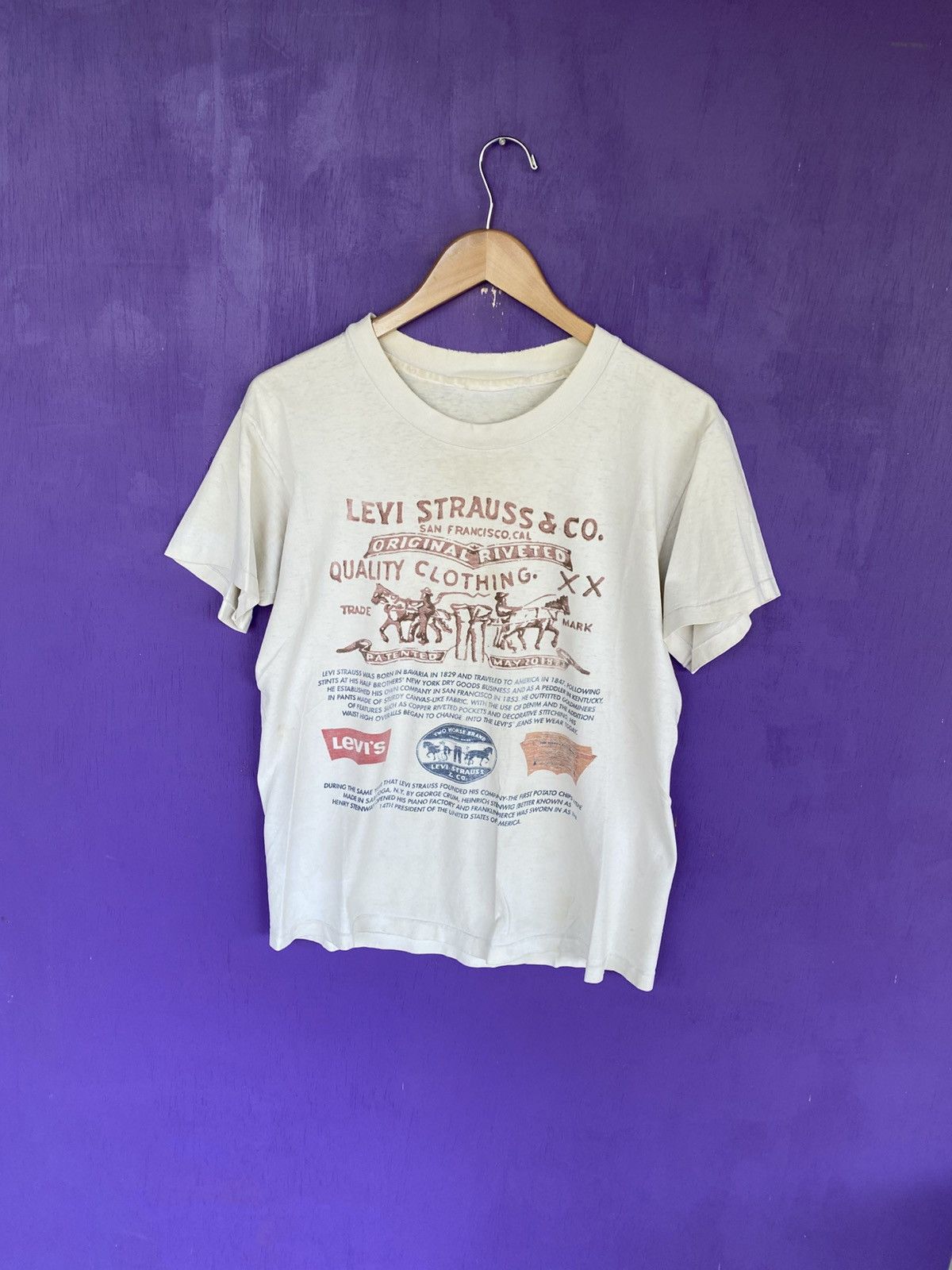 Levi's Vintage 80s Levis strauss logo t-shirt Size US M / EU 48-50 / 2 - 1 Thumbnail