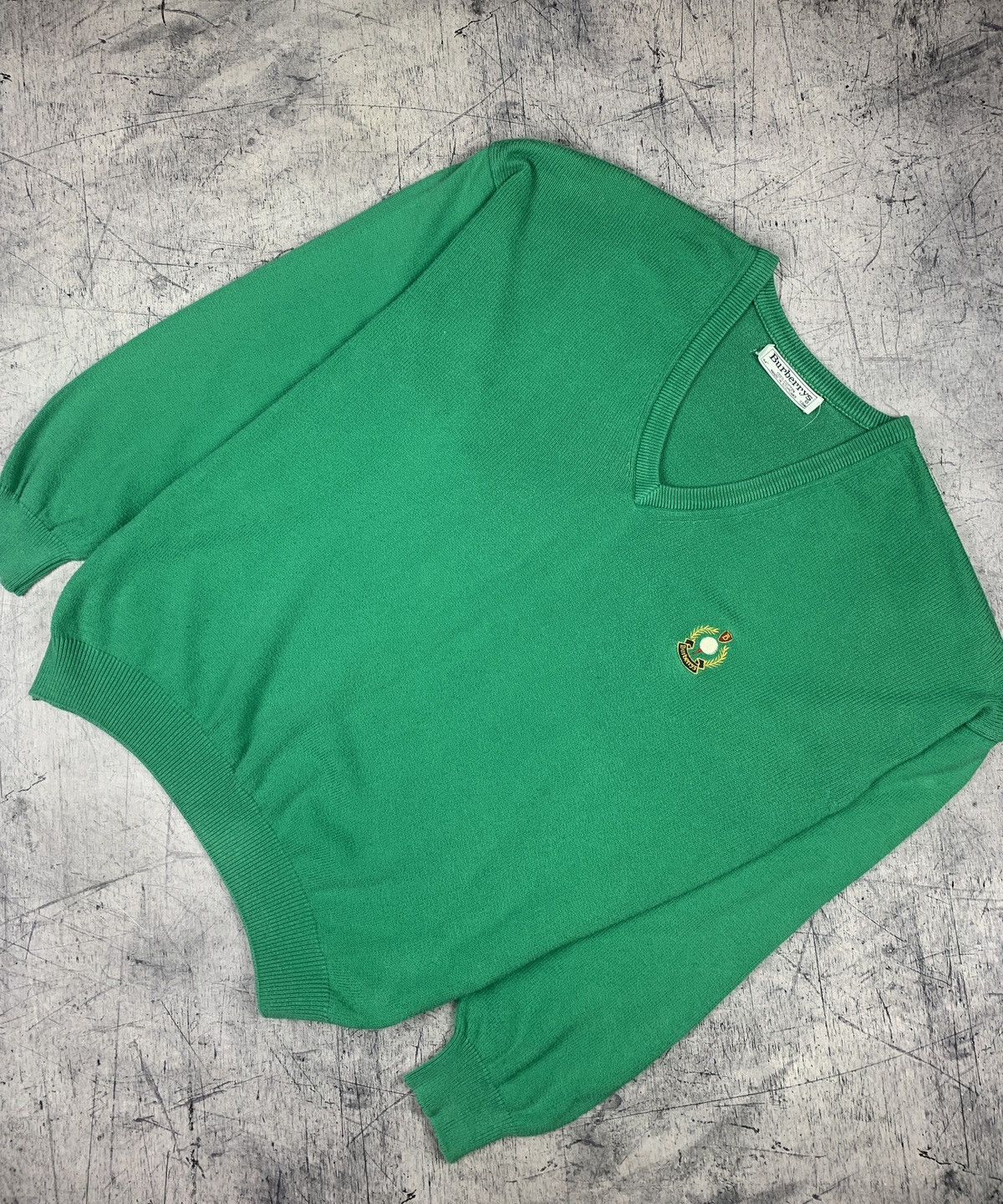 Burberry Vintage Burberrys V-Neck Knitted Sweater 90s Size US XL / EU 56 / 4 - 1 Thumbnail