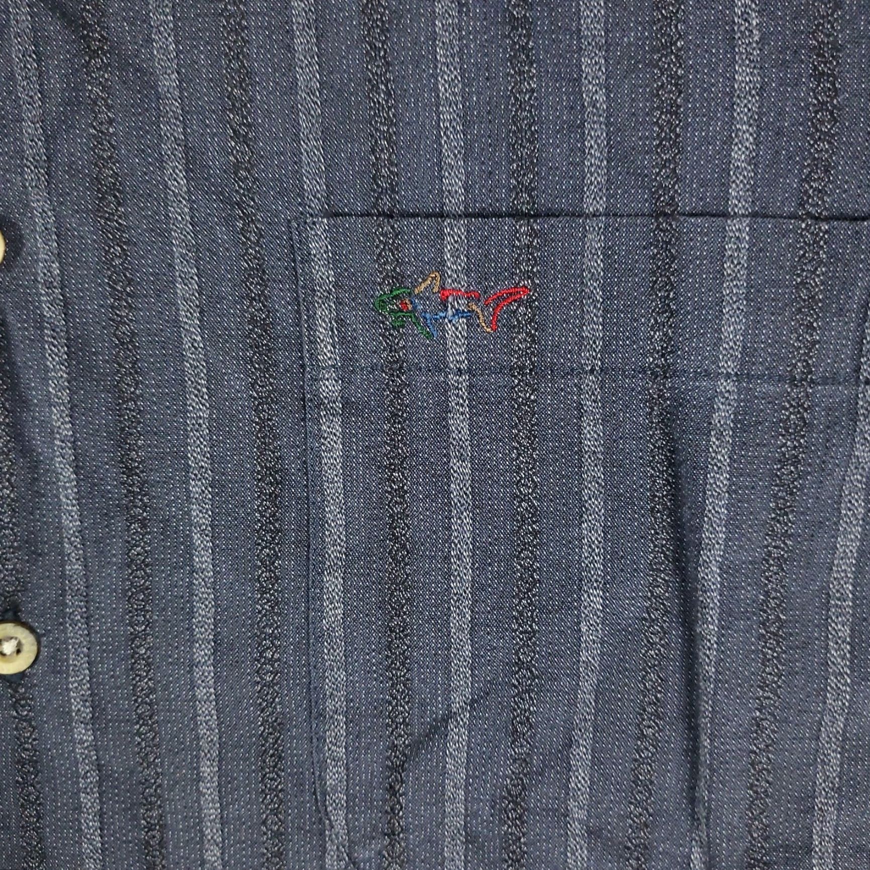 Vintage Greg Norman Gray Striped Button-Up Shirt Mens Long Sleeve Size Large - Damaged Size US L / EU 52-54 / 3 - 2 Thumbnail
