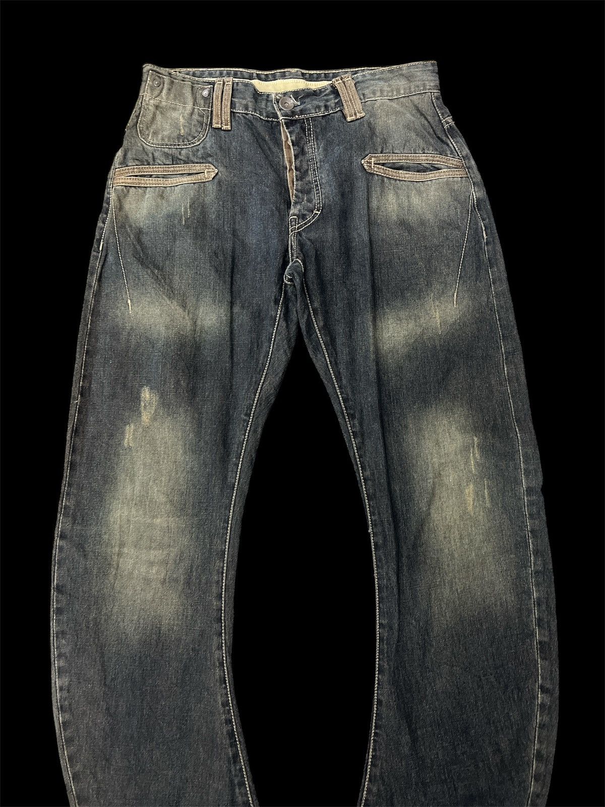 Japanese Brand DEVRED CURVE RUSTY DENIM DISTRESSED DENIM PANT Size US 30 / EU 46 - 3 Thumbnail