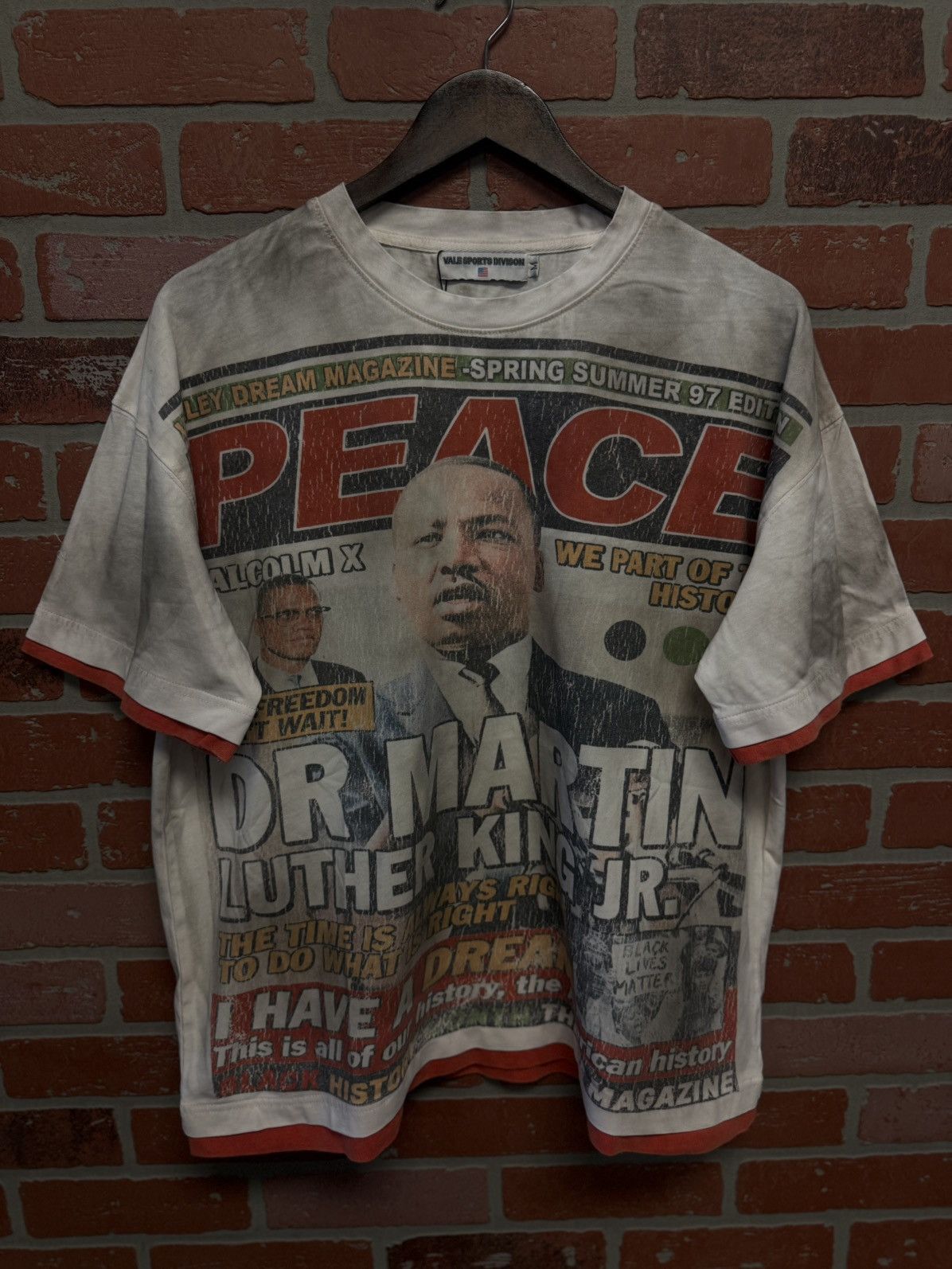 Vale Vale Valley Peace Tee Shirt Red White Size Medium (NEW) Size US M / EU 48-50 / 2 - 1 Thumbnail