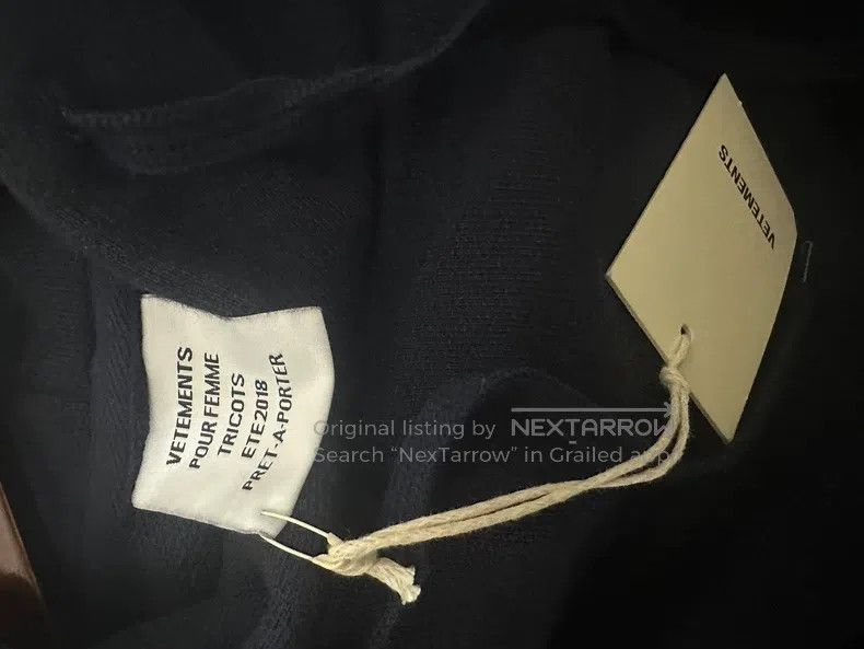 Vetements Vetements Navy Blue Ribbon Design Sweatshirt Size US XS / EU 42 / 0 - 3 Thumbnail