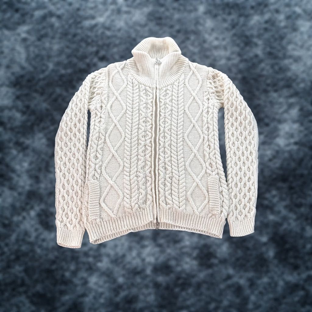 Vintage Saol Ireland Sweater Men S Wool Chunky-Knit Fisherman Aran Ivory Knit Crew Neck Pullover Knit Wool Size US S / EU 44-46 / 1 - 1 Thumbnail