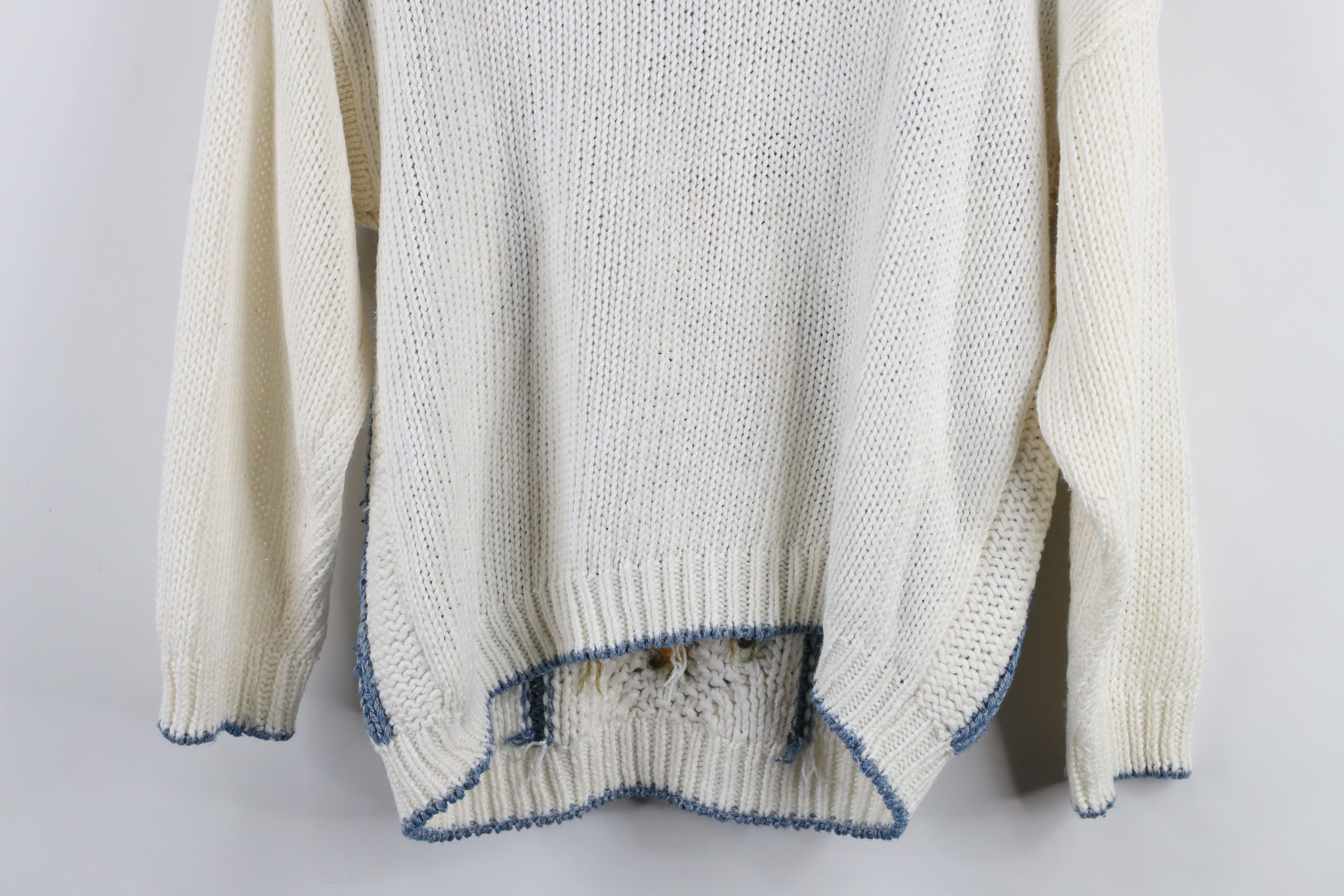 Vintage Vintage 90s Streetwear Flower Chunky Cable Knit Sweater Size M / US 6-8 / IT 42-44 - 13 Thumbnail