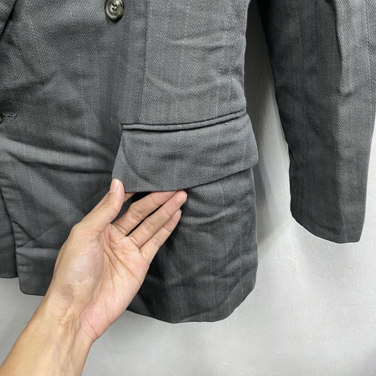 Christian Dior Monsieur Vintage Dior Double-Breasted Grey Pinstripe Blazer Jacket Size 36R - 9 Thumbnail