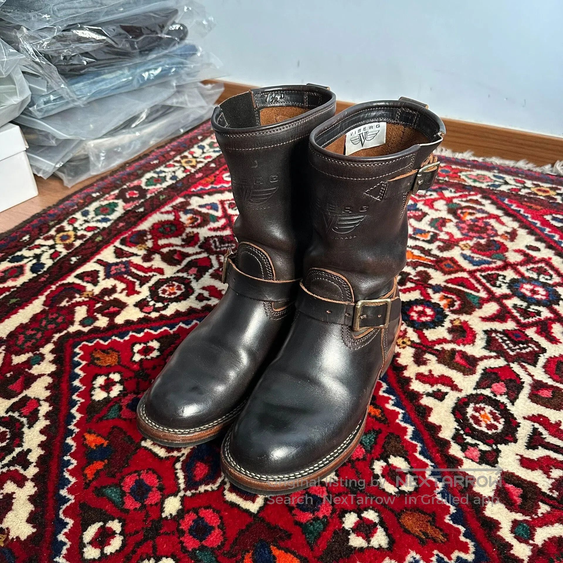 Viberg Viberg Engineer Boots in Dark Brown Leather. Size US 7.5 / EU 40-41 - 2 Thumbnail