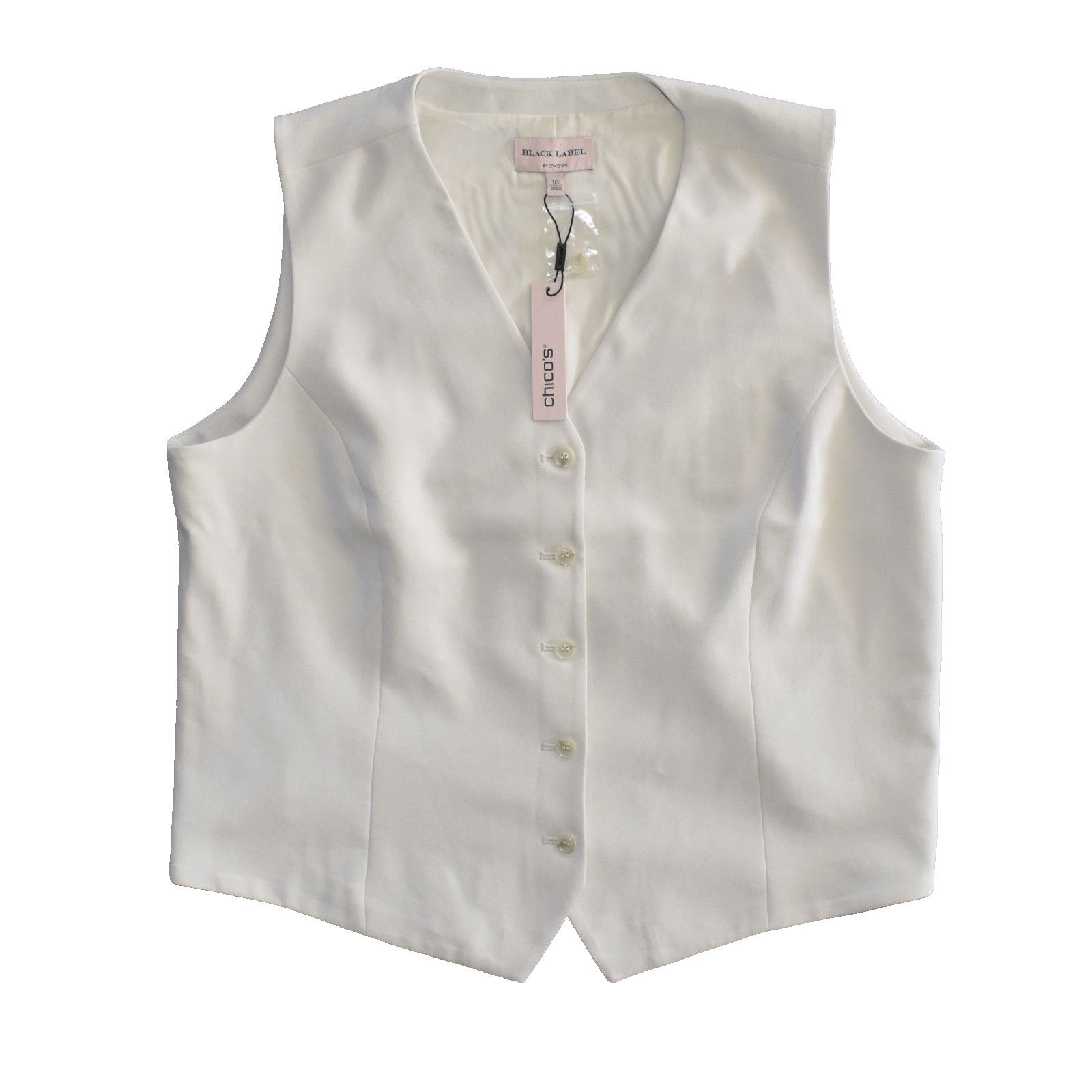 Chicos NWT BLACK LABEL BY CHICOS Button Front Shirt Vest Sz 18 $140 Size XXL / US 16-18 / IT 52-54 - 1 Thumbnail
