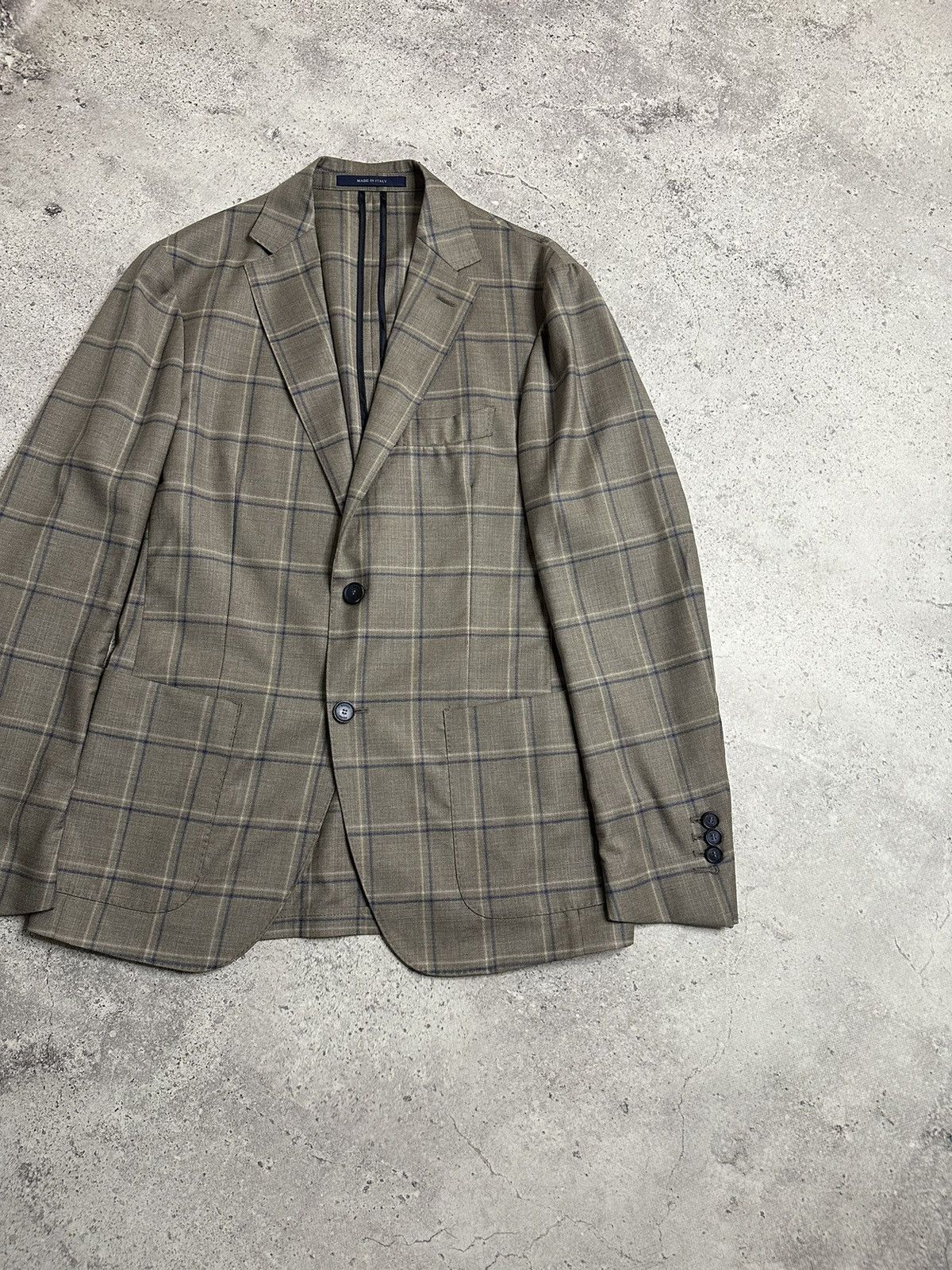 Boggi Boggi Milano Reda 1865 Light Beige Plaid Wool Blazer Size US S / EU 44-46 / 1 - 3 Thumbnail