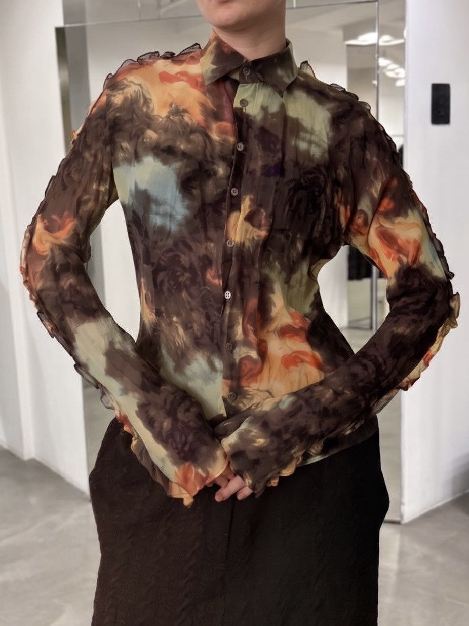 Dolce & Gabbana 2003 Dolce & Gabbana Cherub Print Silk Shirt Size S / US 4 / IT 40 - 2 Thumbnail