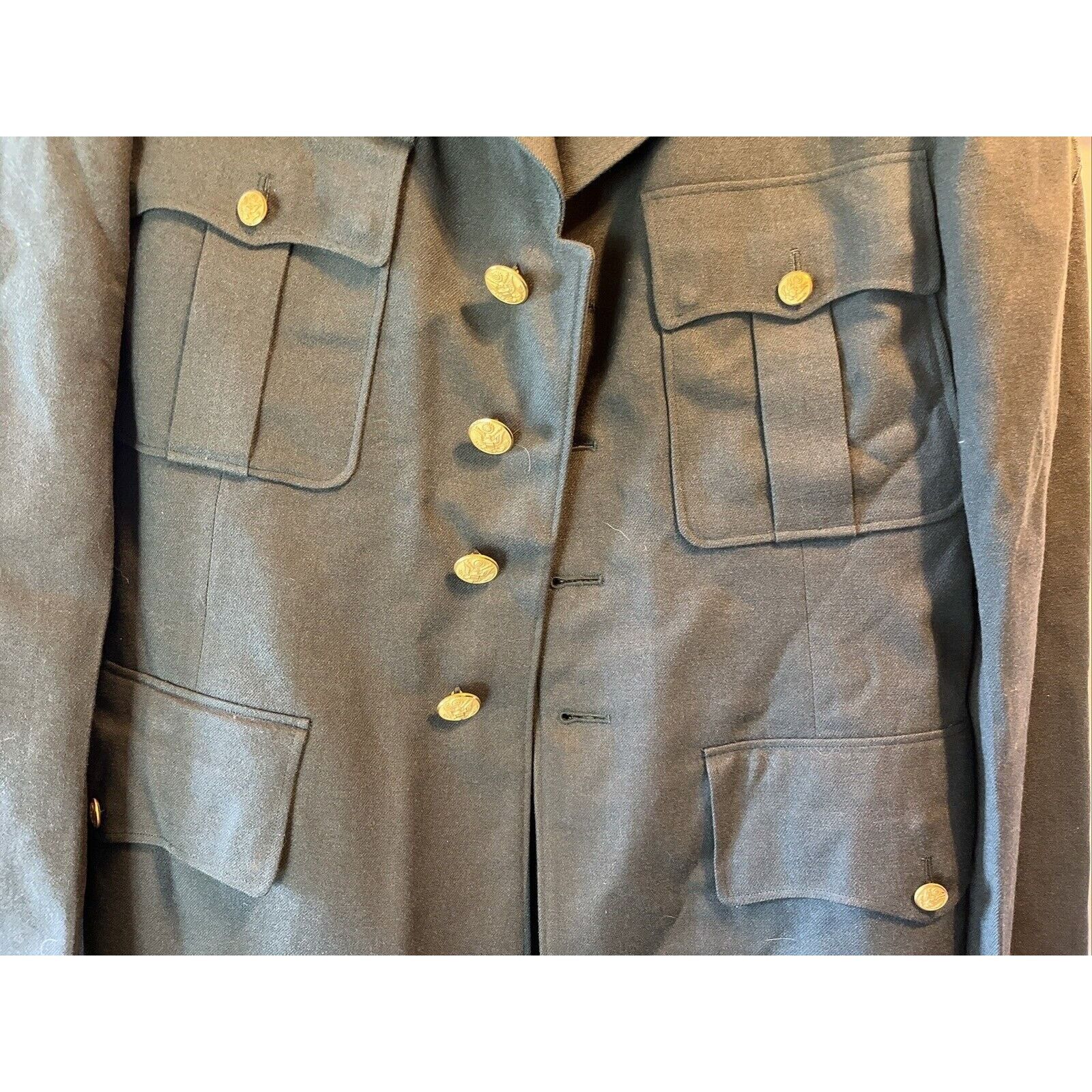 Vintage US Army Class A 1956 Men 40L Olive Green Dress VTG Wool Coat Size US M / EU 48-50 / 2 - 5 Thumbnail