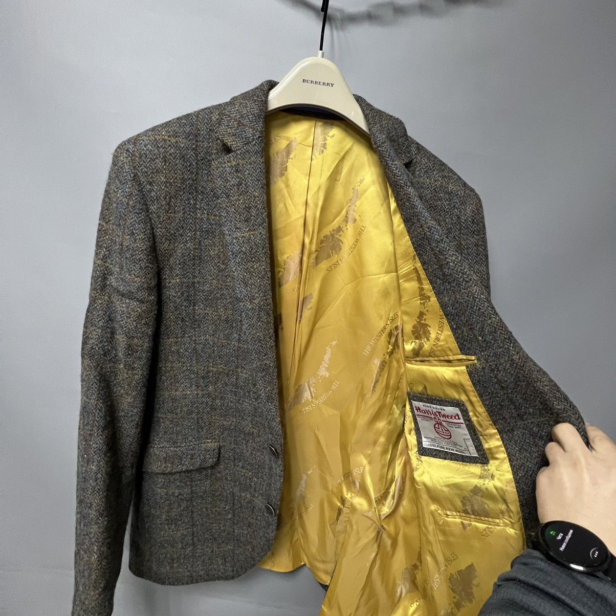 Harris Tweed Harris Tweed Wool Slim Fit Blazer Jacket men’s Size 50L - 11 Thumbnail