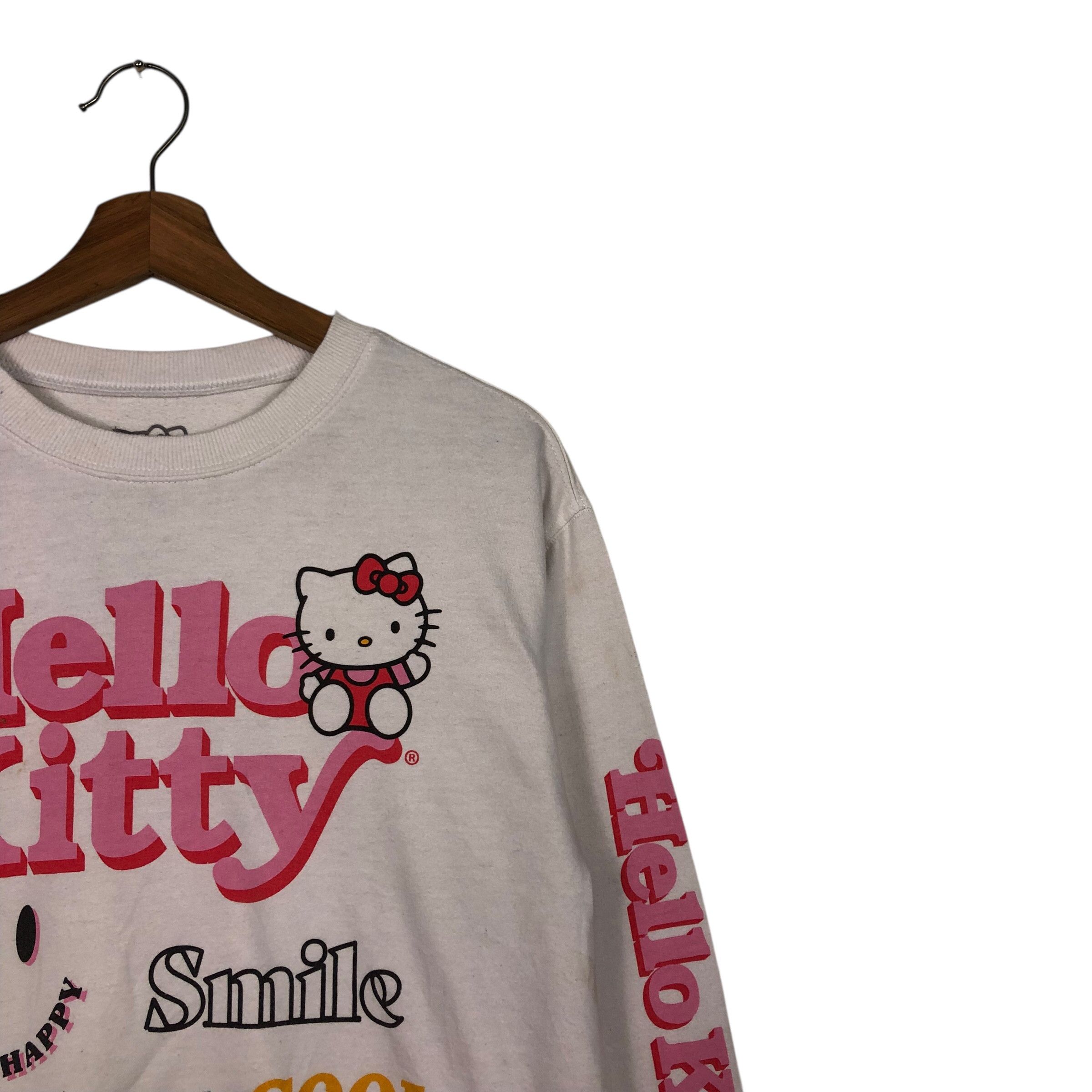 Japanese Brand 📌Vintage Cropped Sweatshirt Cartoon Hello Kitty Big Logo Size US XS / EU 42 / 0 - 7 Thumbnail