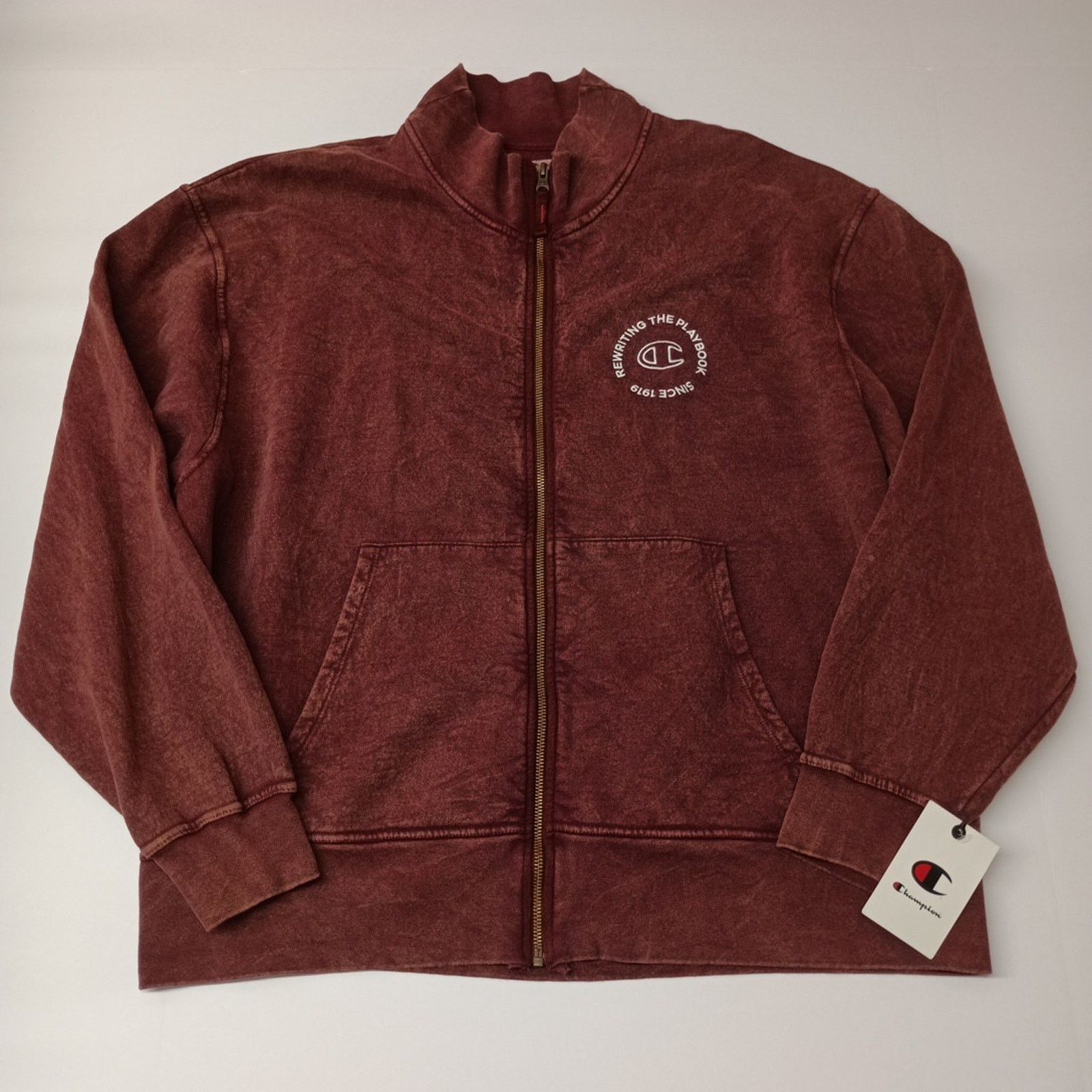 Champion Champion Full Zip Mockneck Sweatshirt Maroon Size L Large Size US L / EU 52-54 / 3 - 1 Thumbnail