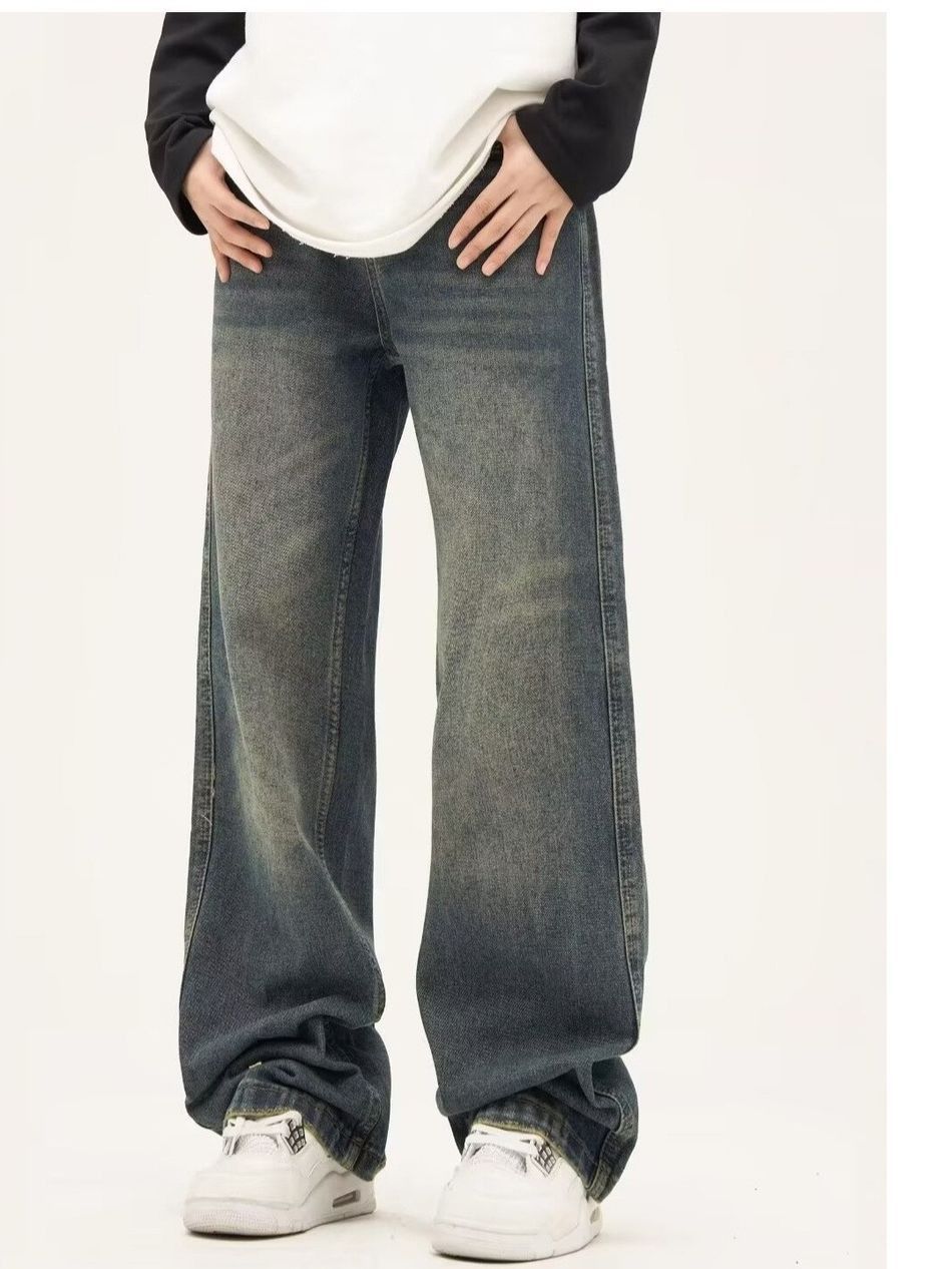 Japanese Brand Retro loose straight leg wide leg jeans Size US 32 / EU 48 - 2 Thumbnail