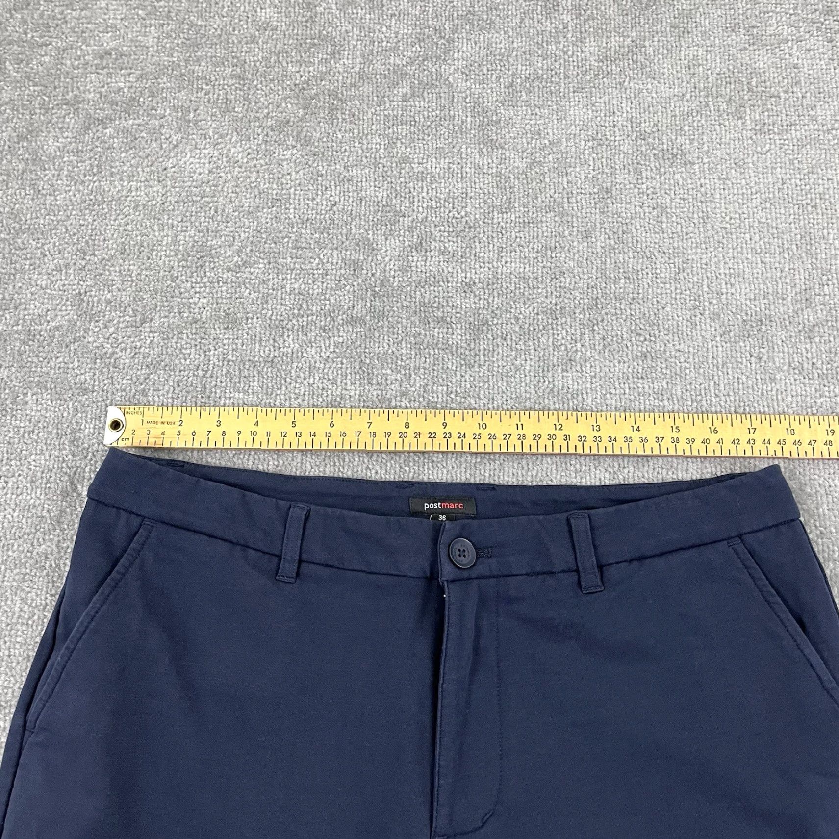 Vintage Post Marc Shorts Men 36 / 7.5" Washed Navy Blue Stretch Golf Chino Preppy Casual Size US 38 / EU 54 - 4 Thumbnail