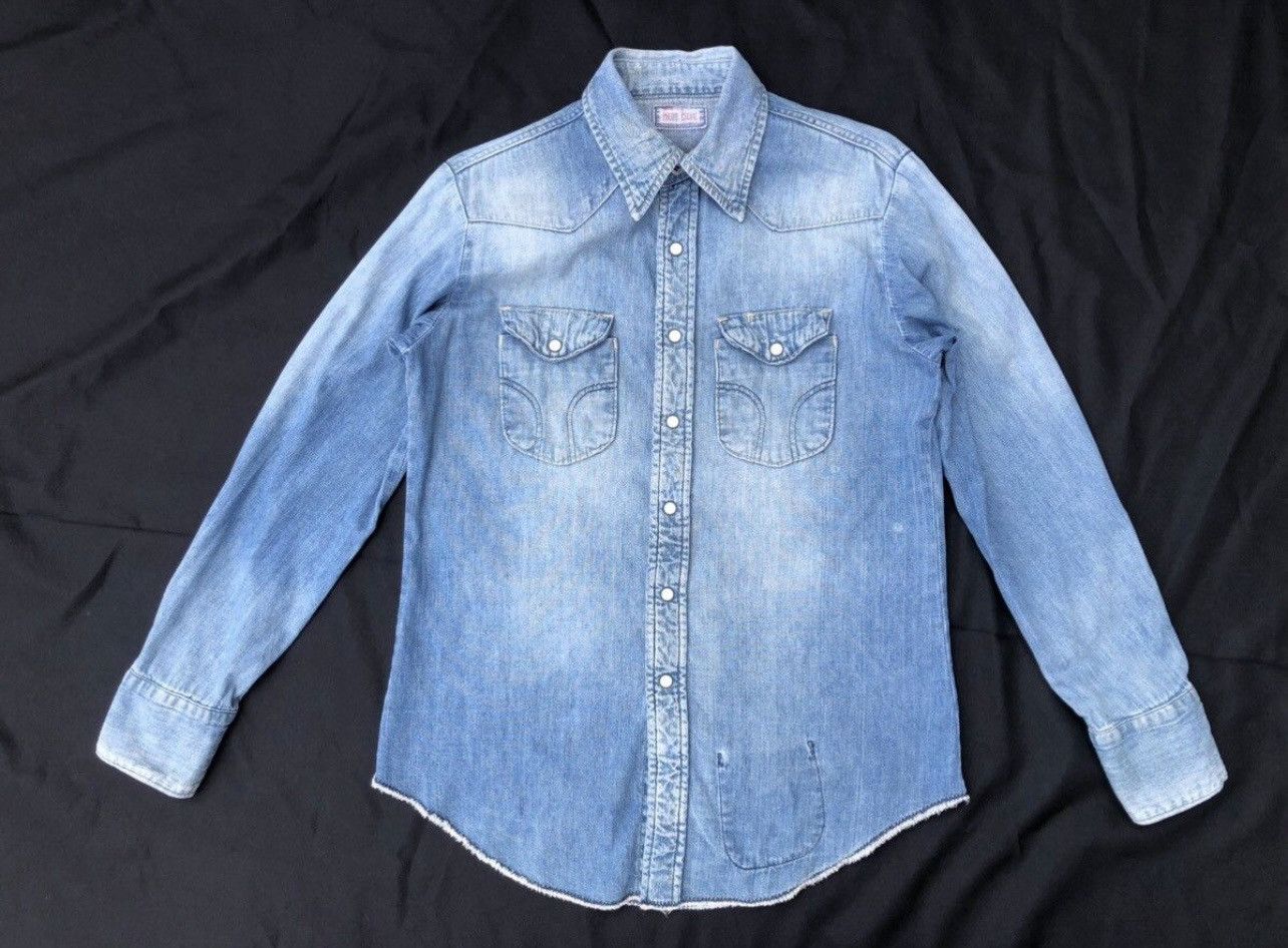 Blue Blue Japan Vintage Blue Blue Japan Mud Wash Denim Western Shirt Size US S / EU 44-46 / 1 - 6 Thumbnail