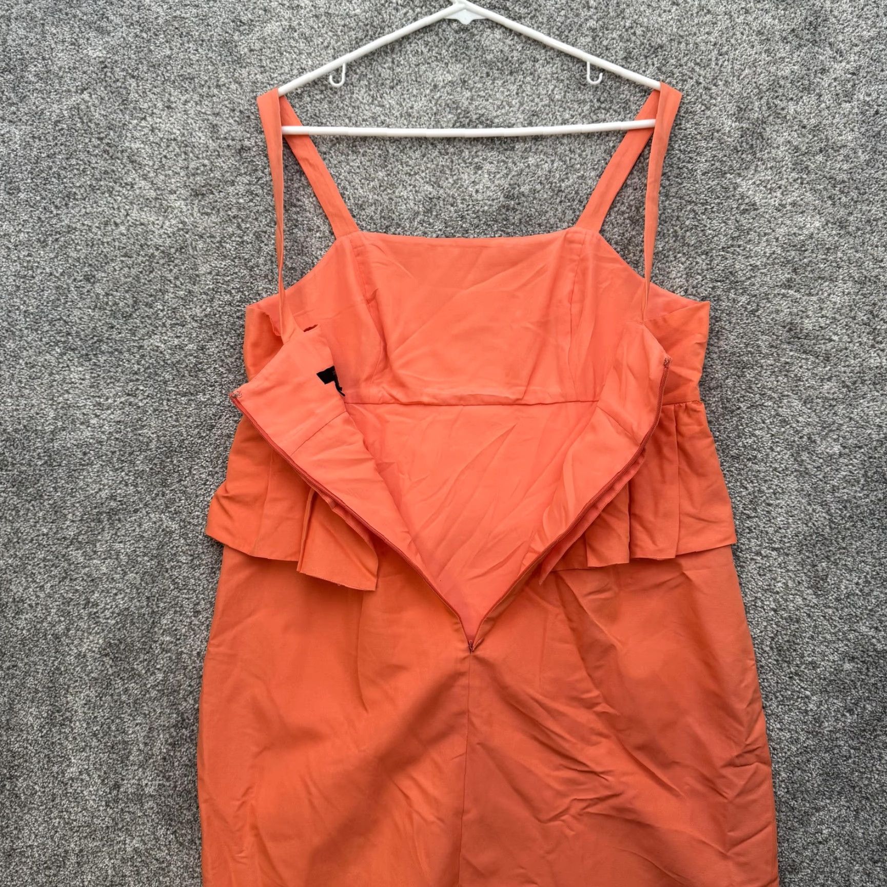 J.Crew J.CREW Dress Womens 12 Orange Peplum Sleeveless Sheath Cotton Silk Blend Dress Swing Size XL / US 12-14 / IT 48-50 - 6 Thumbnail