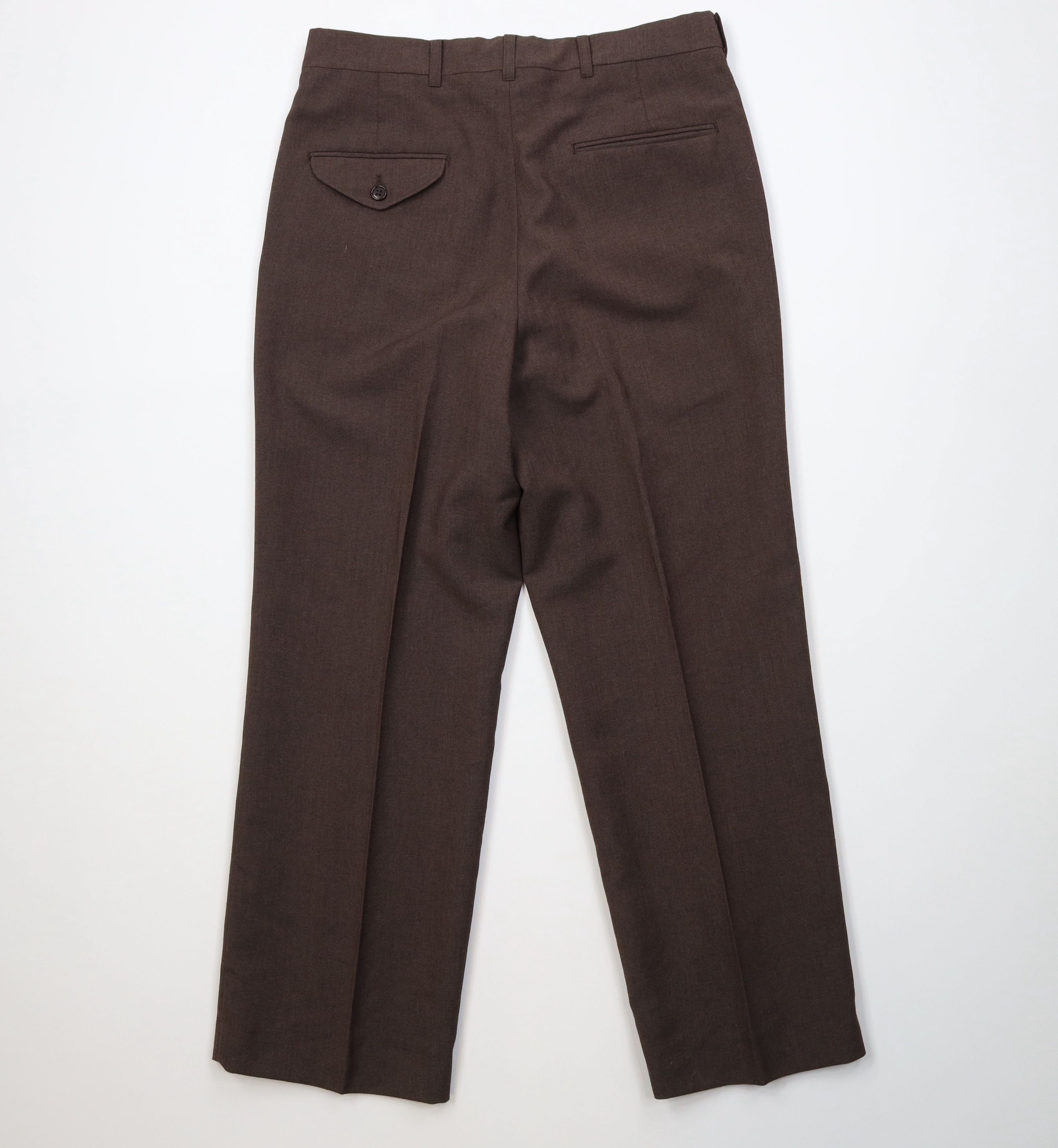 Vintage Vintage 90s Streetwear Wool Blend Wide Leg Chino Pants Brown Size US 32 / EU 48 - 9 Thumbnail