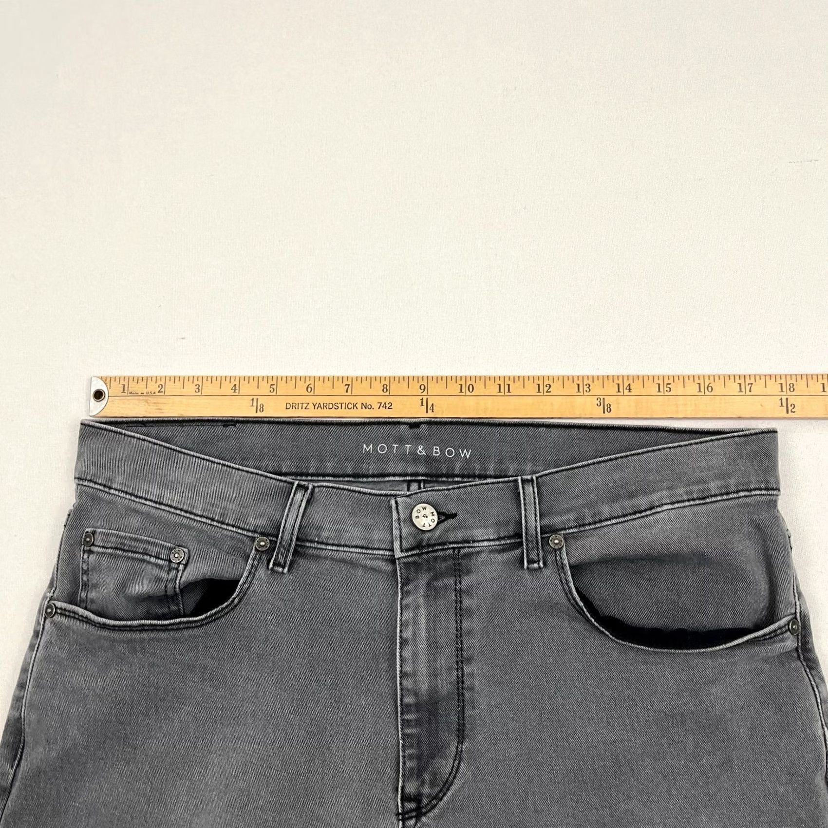 Mott & Bow Mott & Bow Jeans Mens 33 x 30 Straight Leg Washed Gray Casual Stretch Pants Size US 33 - 4 Thumbnail