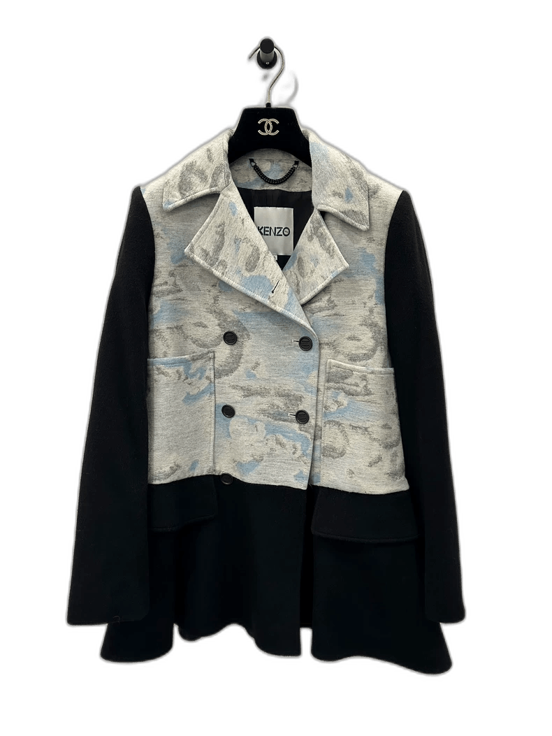 Kenzo Kenzo Black Wool Double Breasted Coat Size US S / EU 44-46 / 1 - 1 Thumbnail