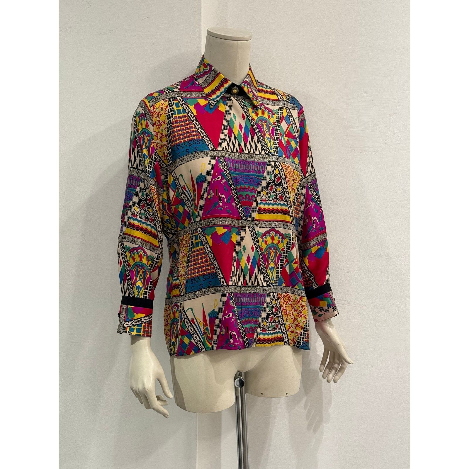 Versace 1991 Gianni Versace mixed print silk shirt Size M / US 6-8 / IT 42-44 - 2 Thumbnail