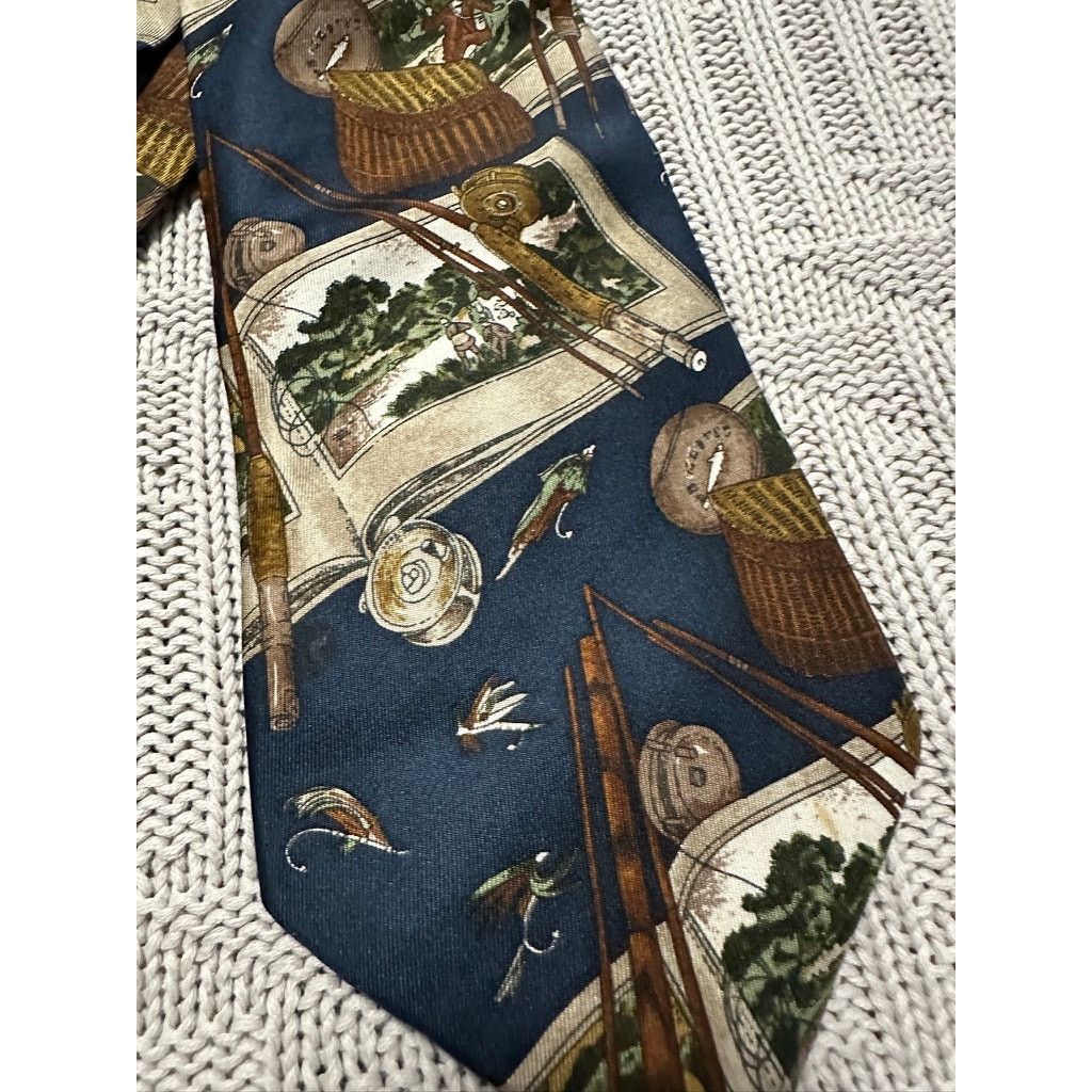 Orvis Vintage Orvis fishing novelty silk tie Size ONE SIZE - 2 Thumbnail