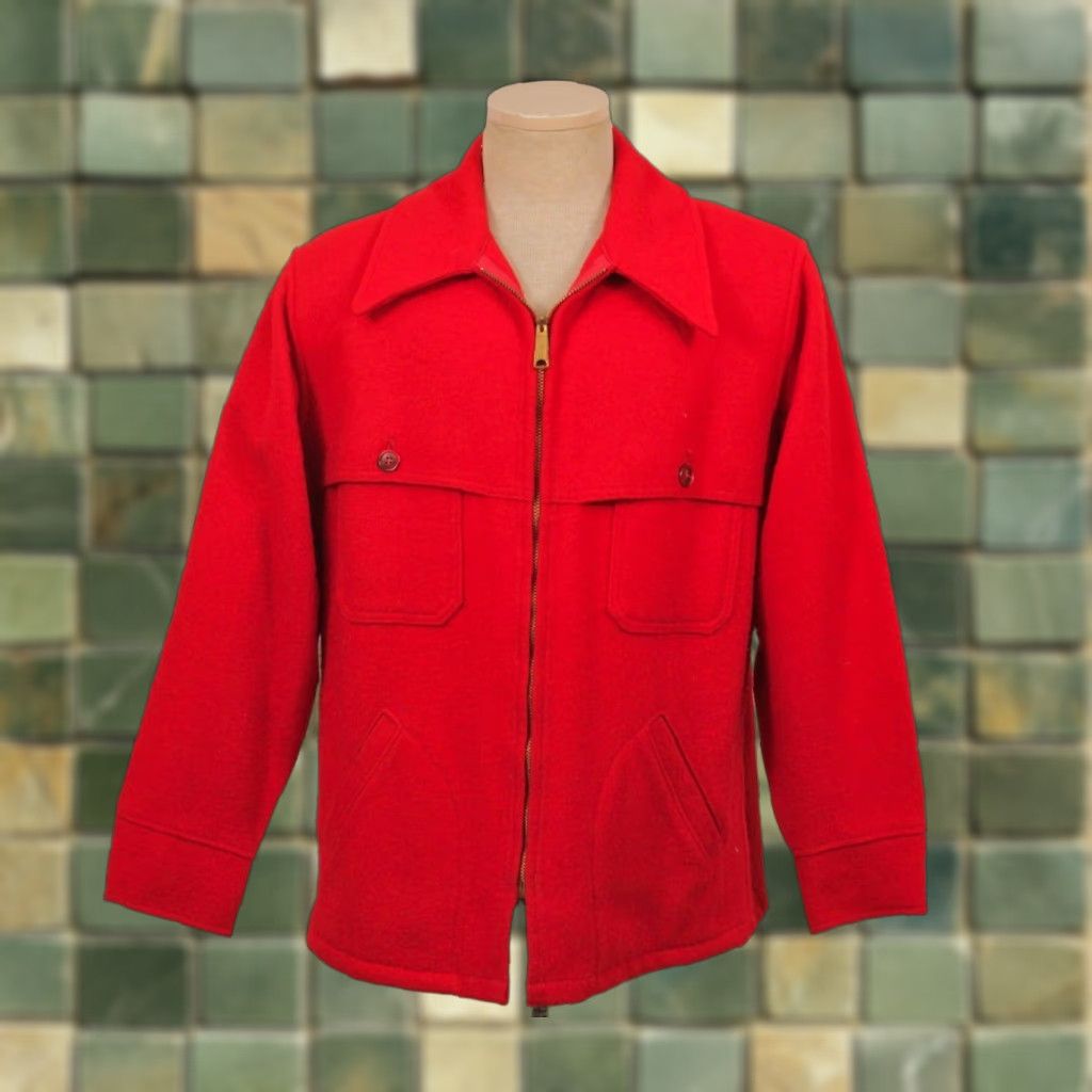 Vintage Woolrich 70s 80s Red Hunting Jacket Wool Blend VTG Woolrich Size M Jacket Mens 70s 80s Hunting Red Wool Blend Vintage Jacket Size US M / EU 48-50 / 2 - 1 Thumbnail