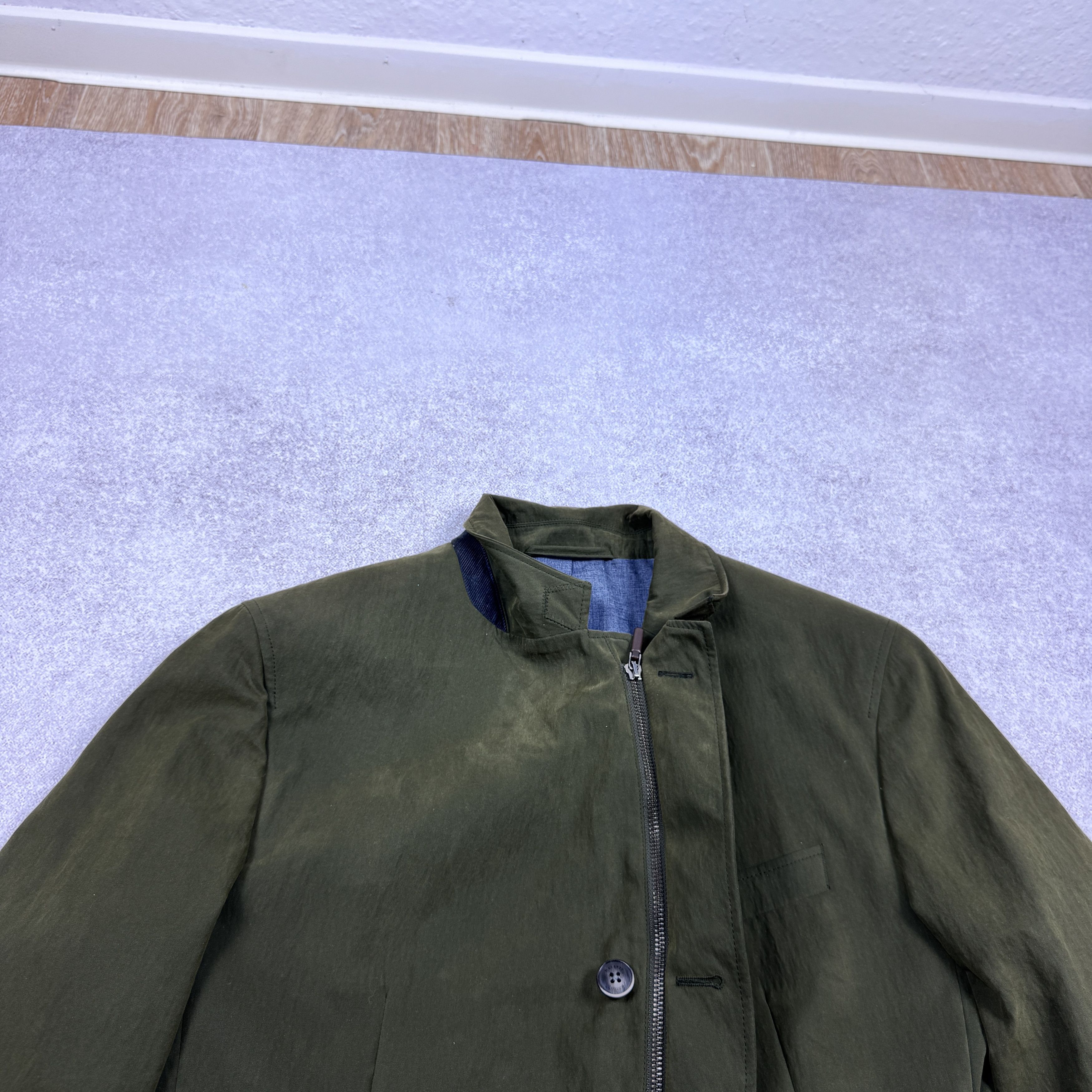 Hackett Men`s Hackett London zip through waxed Green jacket blazer Size 42R - 10 Thumbnail