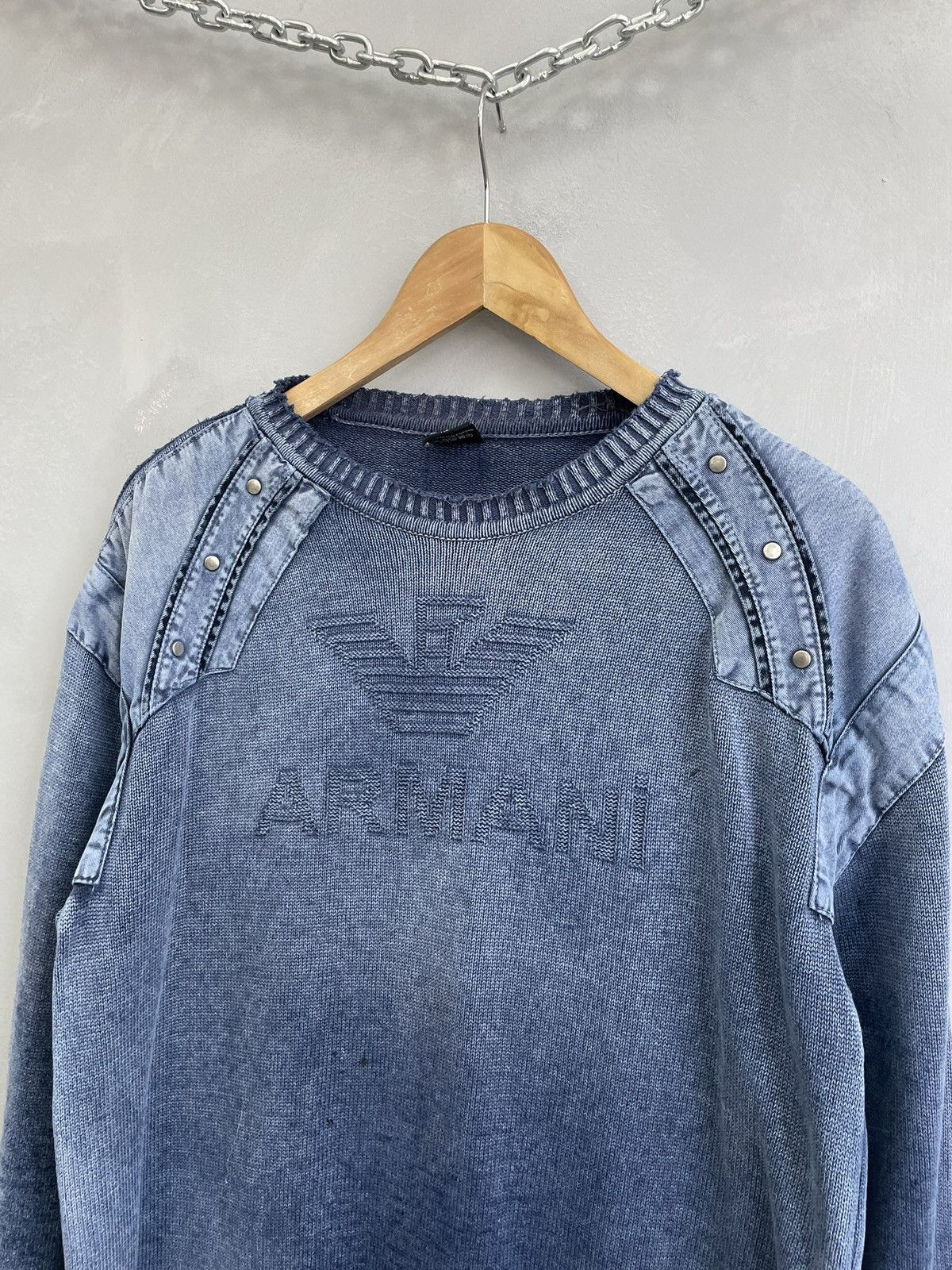 Emporio Armani Emporio Armani rare big logo sweater y2k Size US XL / EU 56 / 4 - 3 Thumbnail
