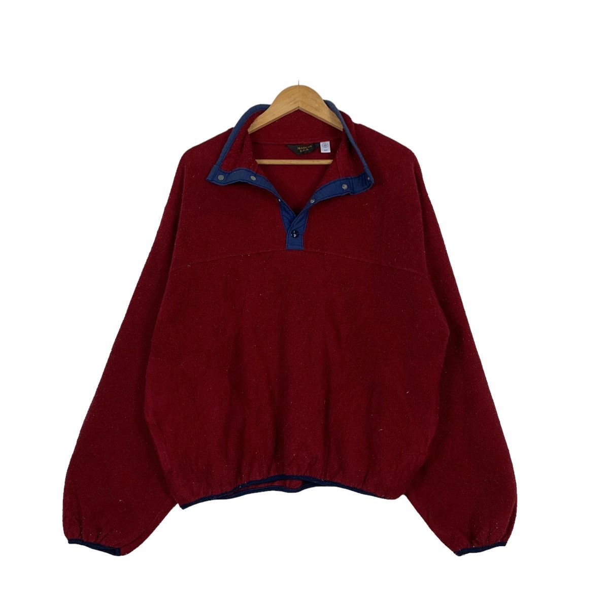 Other 90's Made in USA Half Button Pullover Red Fleece #1139-C52 Size US M / EU 48-50 / 2 - 9 Thumbnail