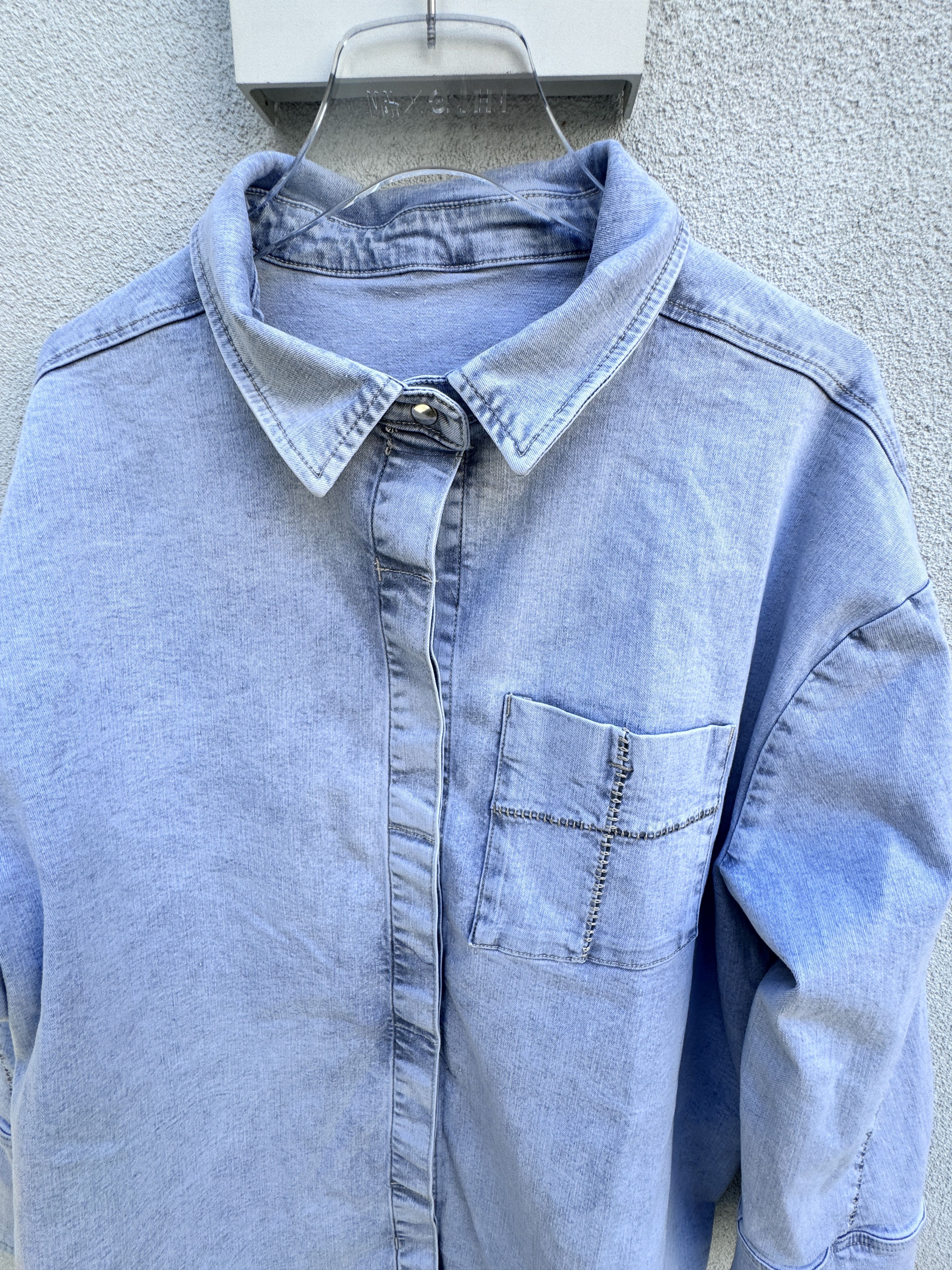 Thom Krom THOM KROM Unisex Oversized Blue Jeans Shirt Size M to XL Size US M / EU 48-50 / 2 - 6 Thumbnail