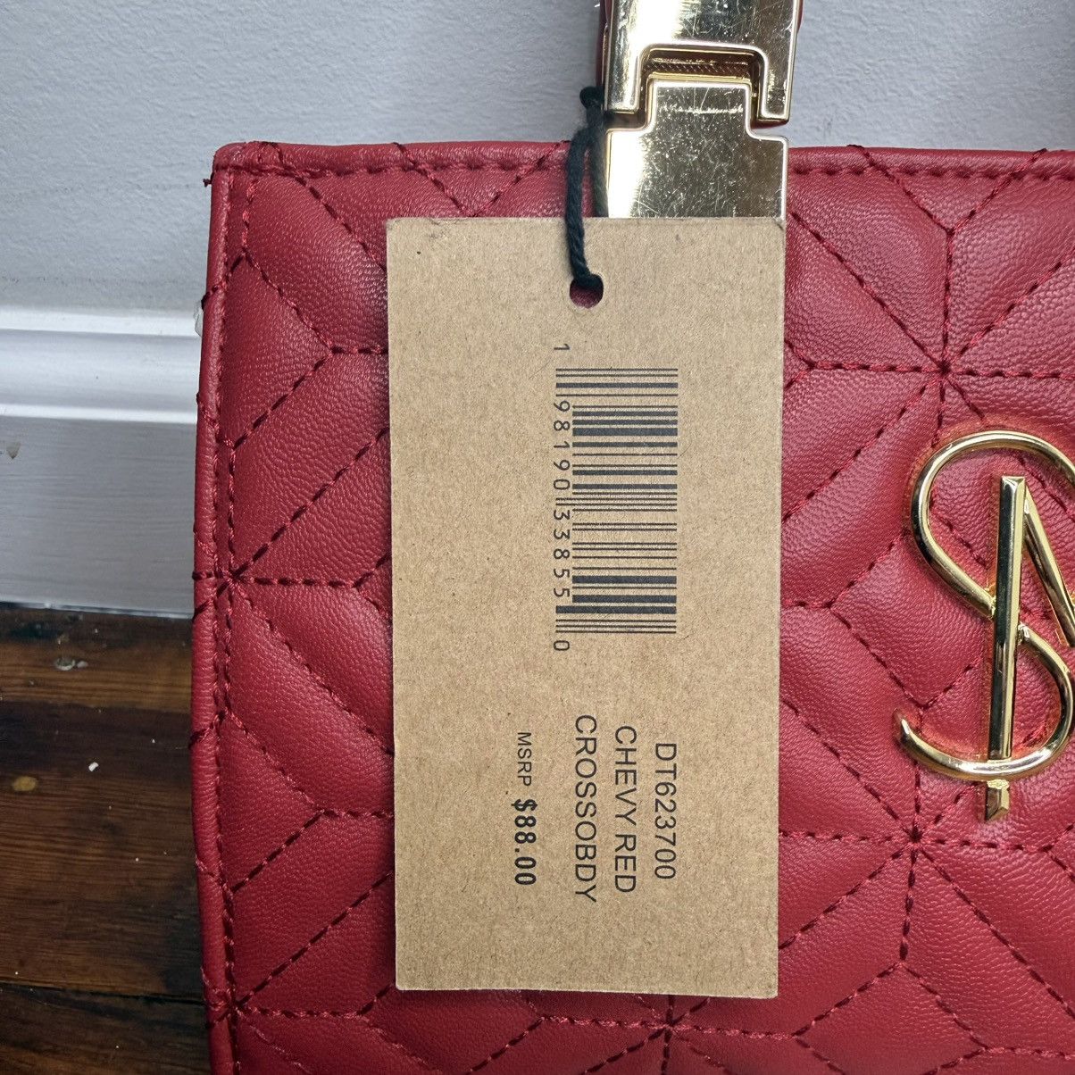 Steve Madden Steve Madden Red Quilted Top-Handle Satchel with Card Pocket Size ONE SIZE - 3 Thumbnail
