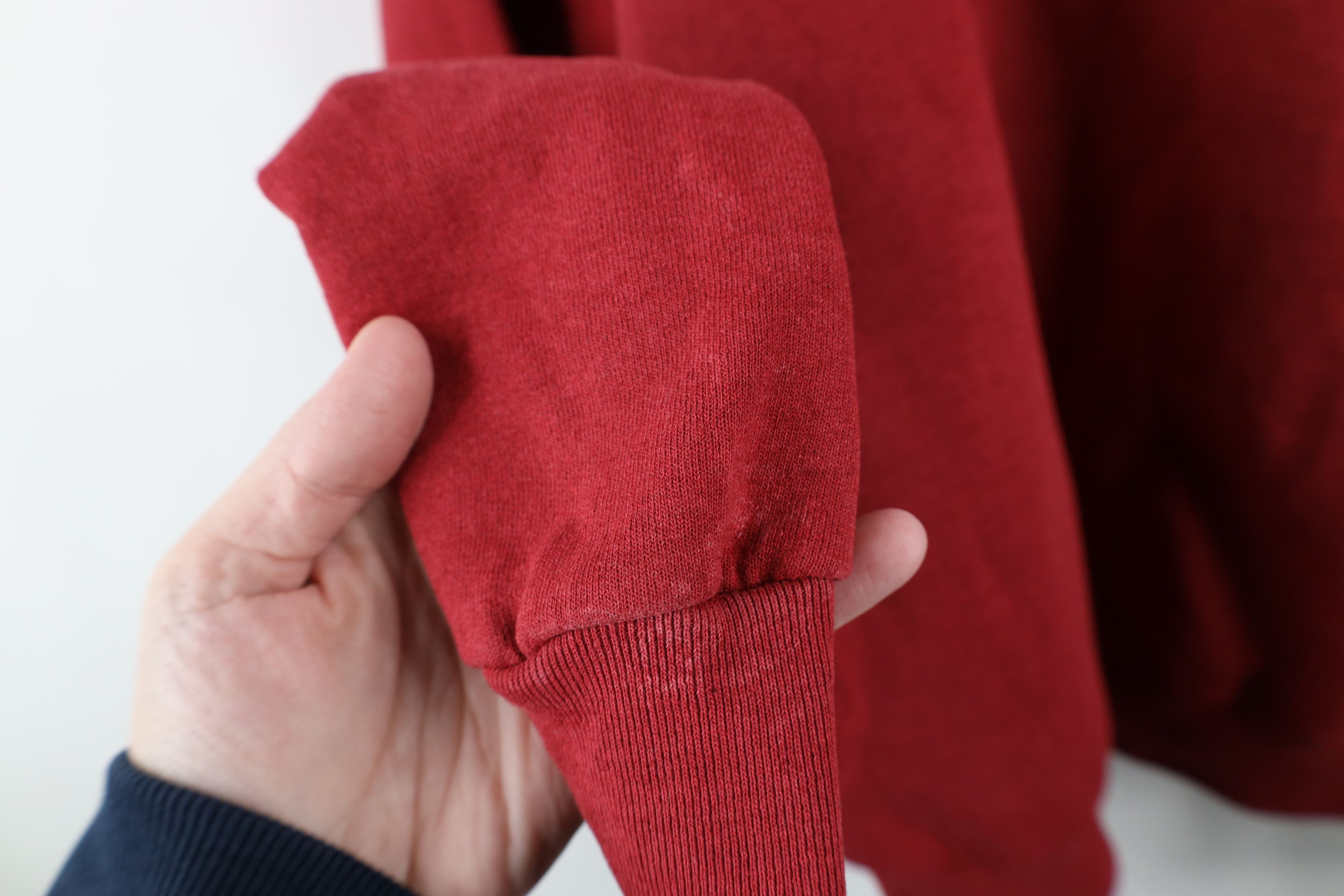Starter × Vintage Vintage 90s Starter Thrashed Blank Crewneck Sweatshirt Red Size US L / EU 52-54 / 3 - 11 Thumbnail