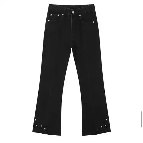 Jean Custom Flared Black Denim Jeans Size US 32 / EU 48 - 3 Thumbnail