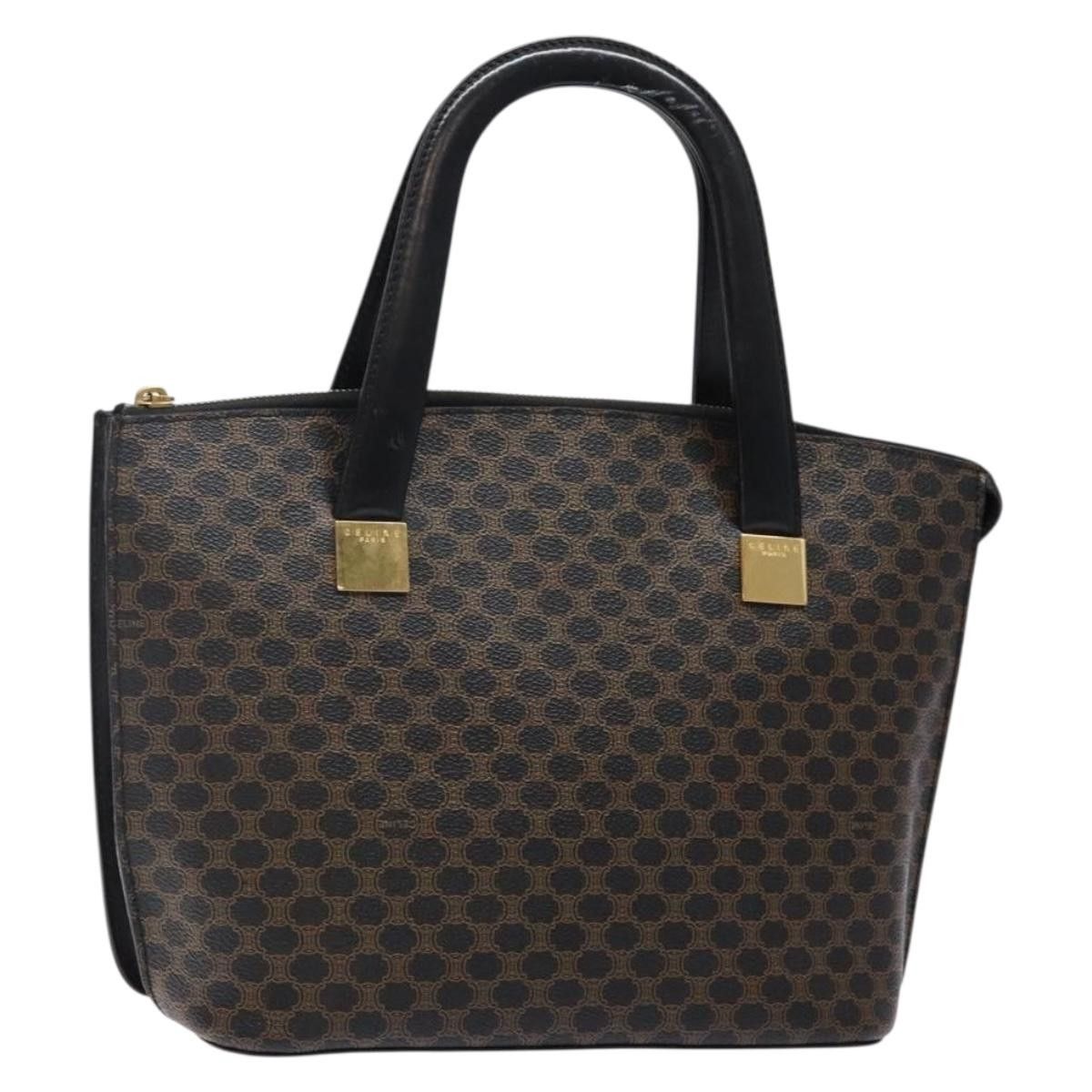 Celine CELINE Macadam Canvas Hand Bag Pvc Leather Black Gold Size ONE SIZE - 1 Thumbnail