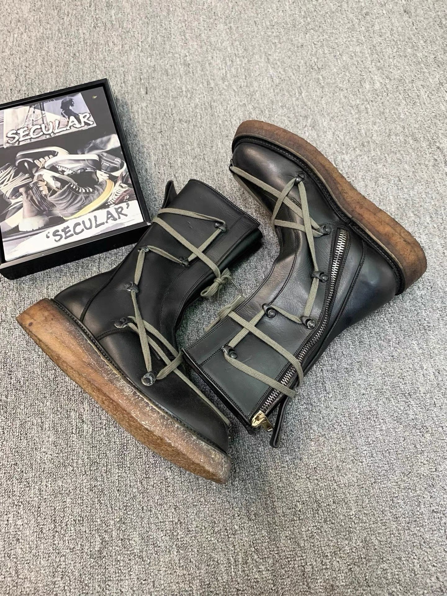 Rick Owens Rick Owens FW17 Runway Crepe Sole Pentagram Boots K34 Size US 6 / EU 39 - 6 Thumbnail