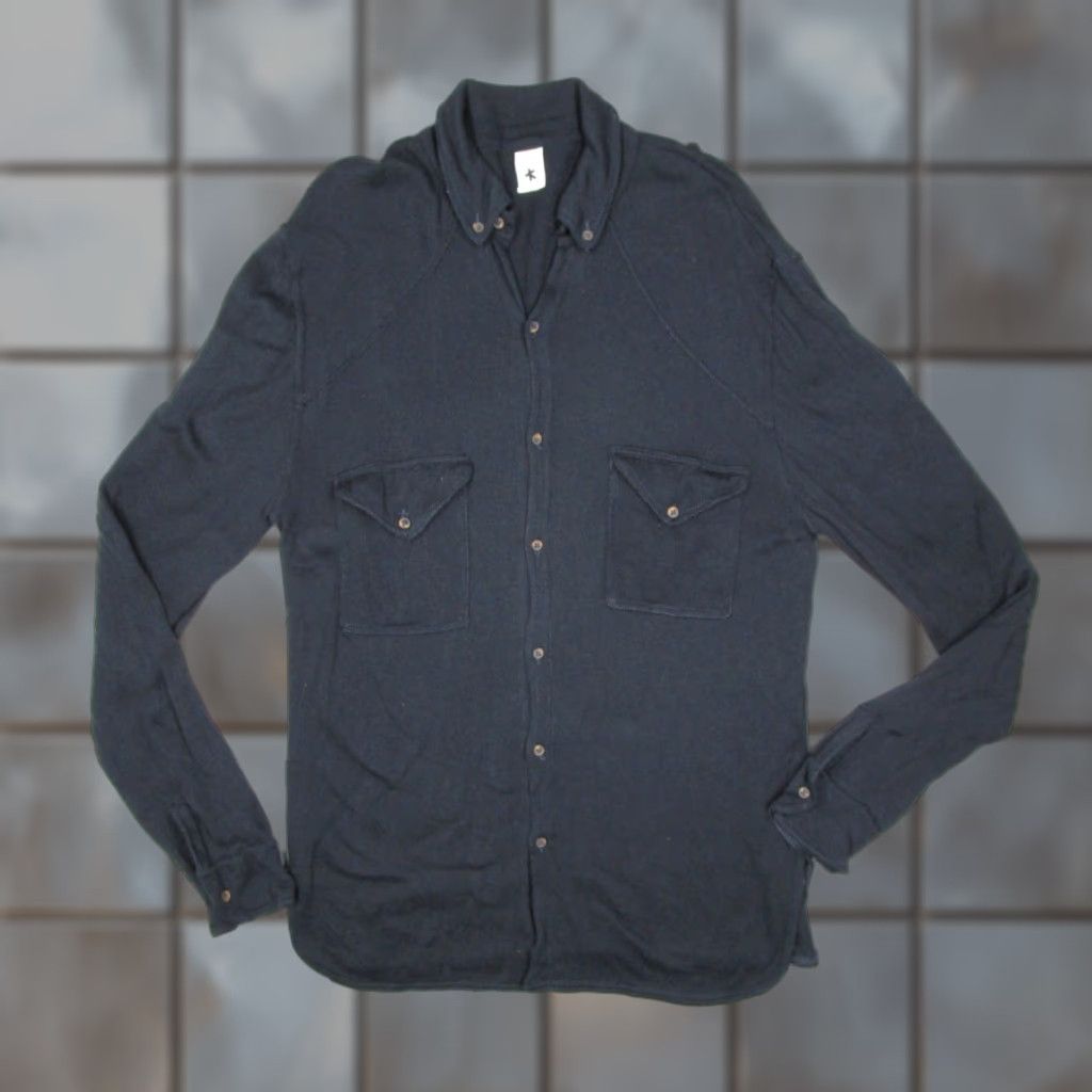Vintage VINTAGE Adam Kimmel Men's Shirt Large Blue Check Cotton Cashmere Blend Long Sleeve Button-Up Made in Italy Size US L / EU 52-54 / 3 - 1 Thumbnail