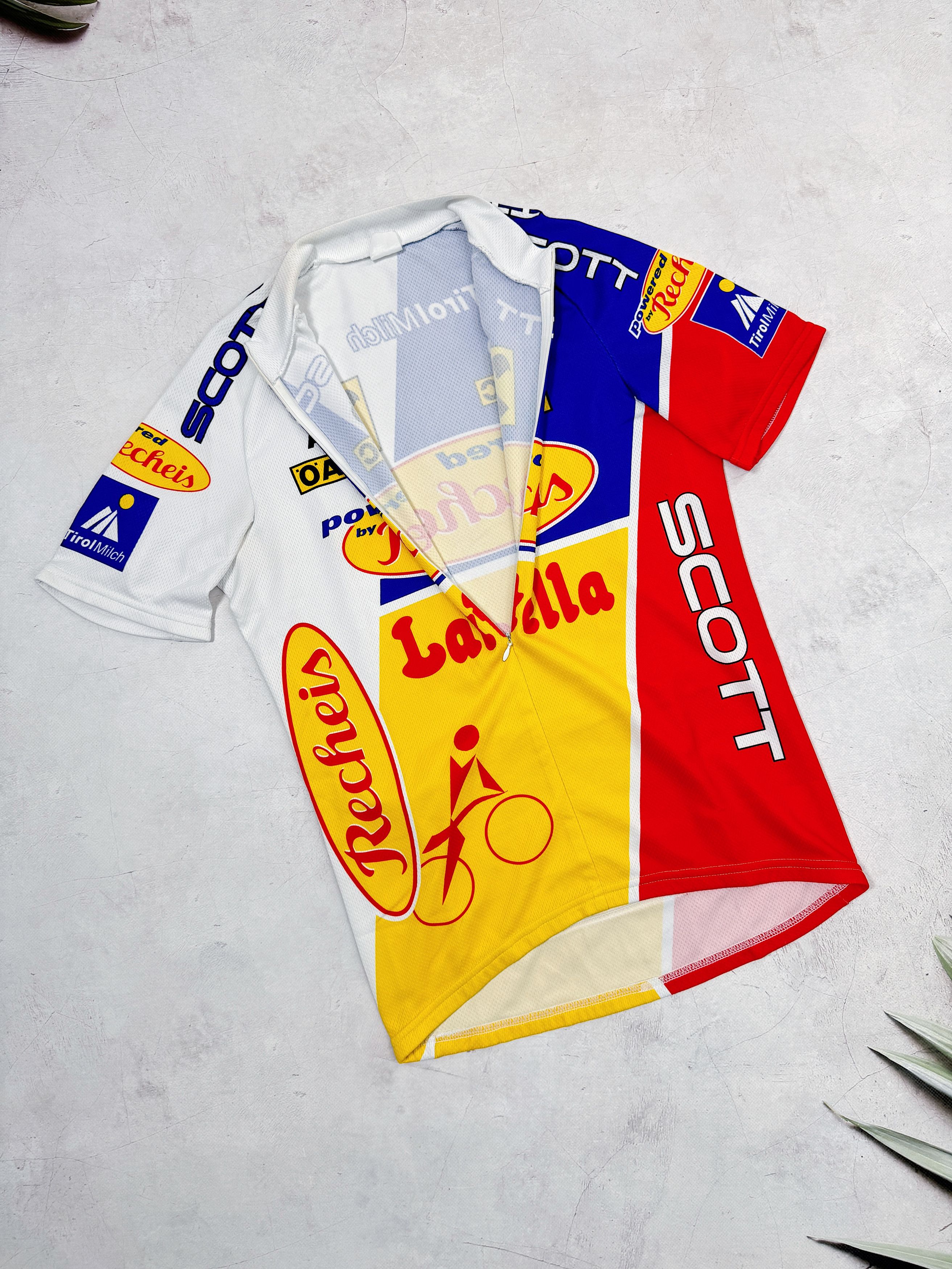 Vintage Scott Lattella Recheis Cycling Jersey ASVO Raiffeisen Size US M / EU 48-50 / 2 - 5 Thumbnail